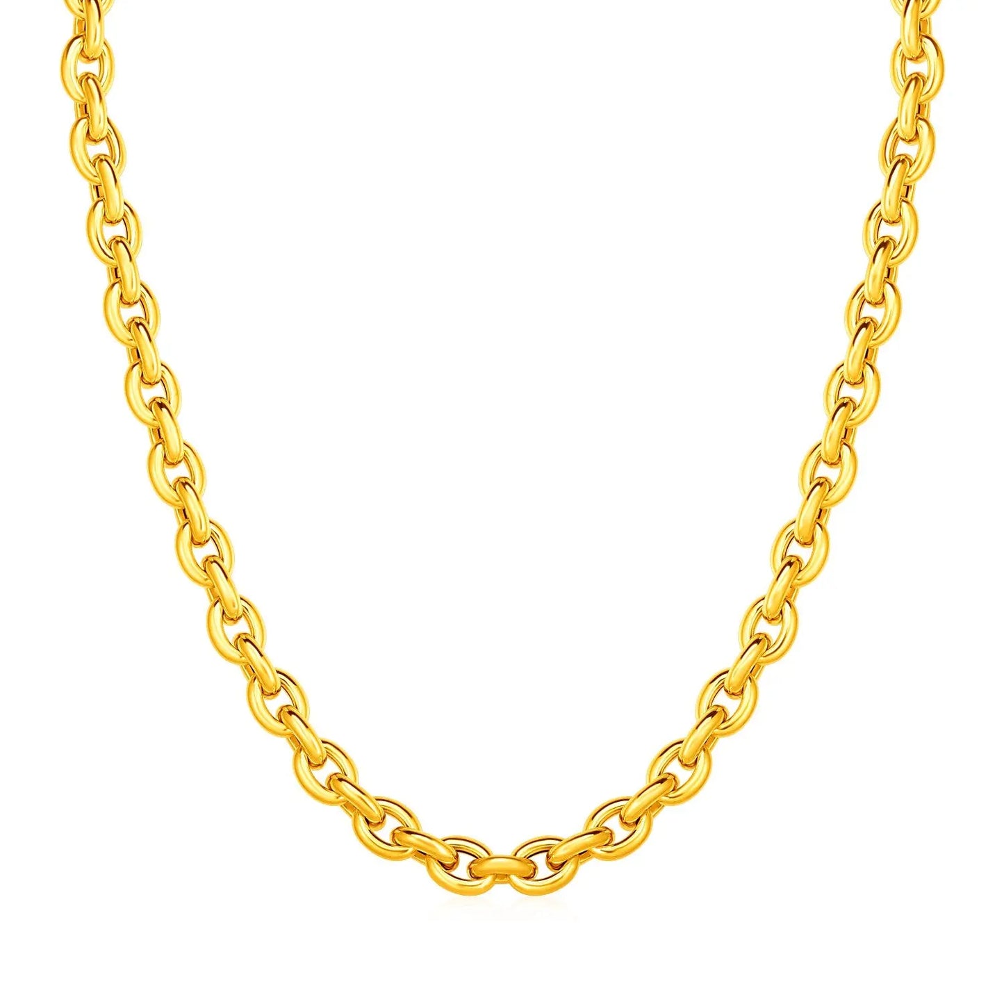 14k Yellow Gold Polished Oval Link Necklace RCJ Necklaces CELESTIA LUXE JEWELLERS