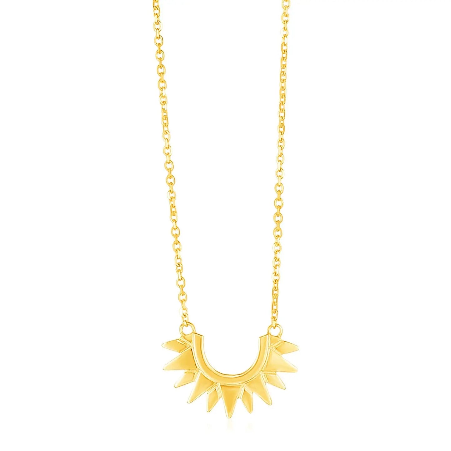 14k Yellow Gold Polished Sunburst Necklace RCJ Necklaces CELESTIA LUXE JEWELLERS