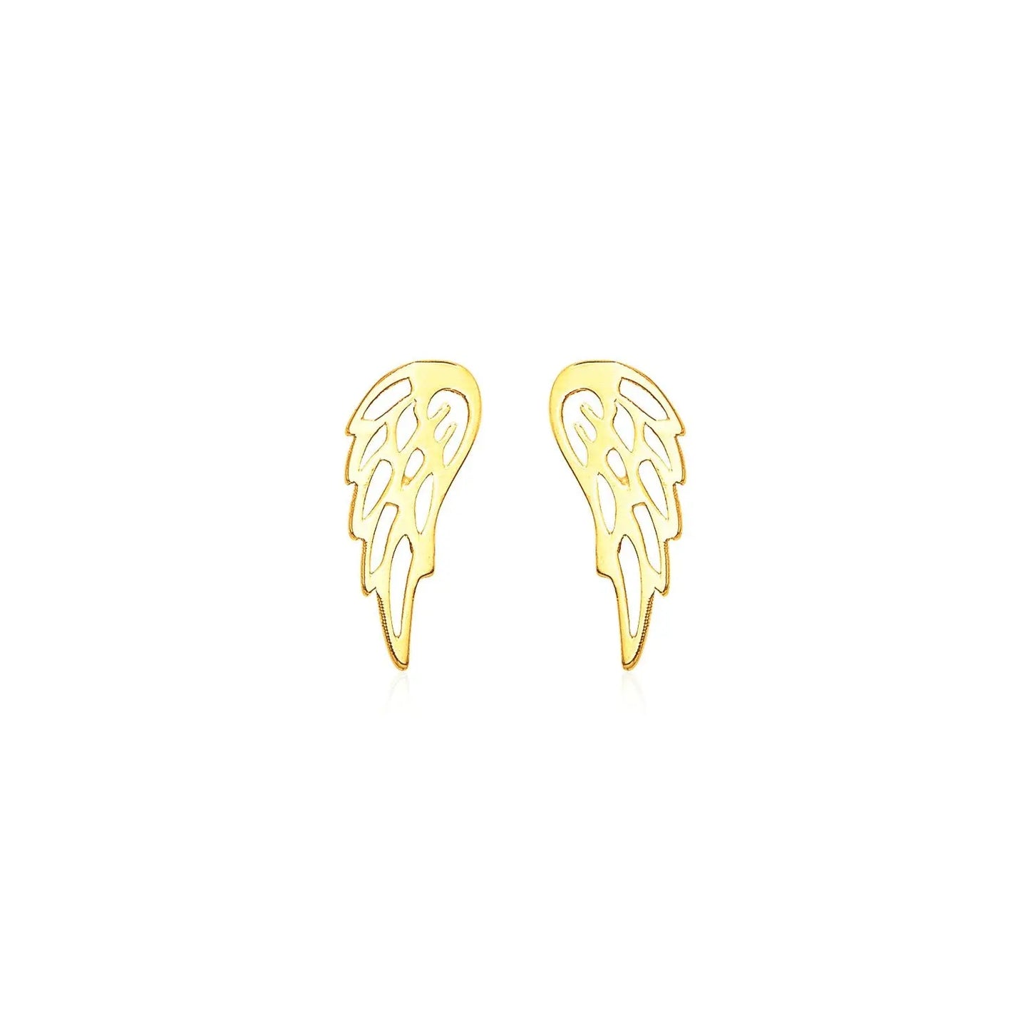 14k Yellow Gold Polished Wing Post Earrings RCJ Earrings CELESTIA LUXE JEWELLERS
