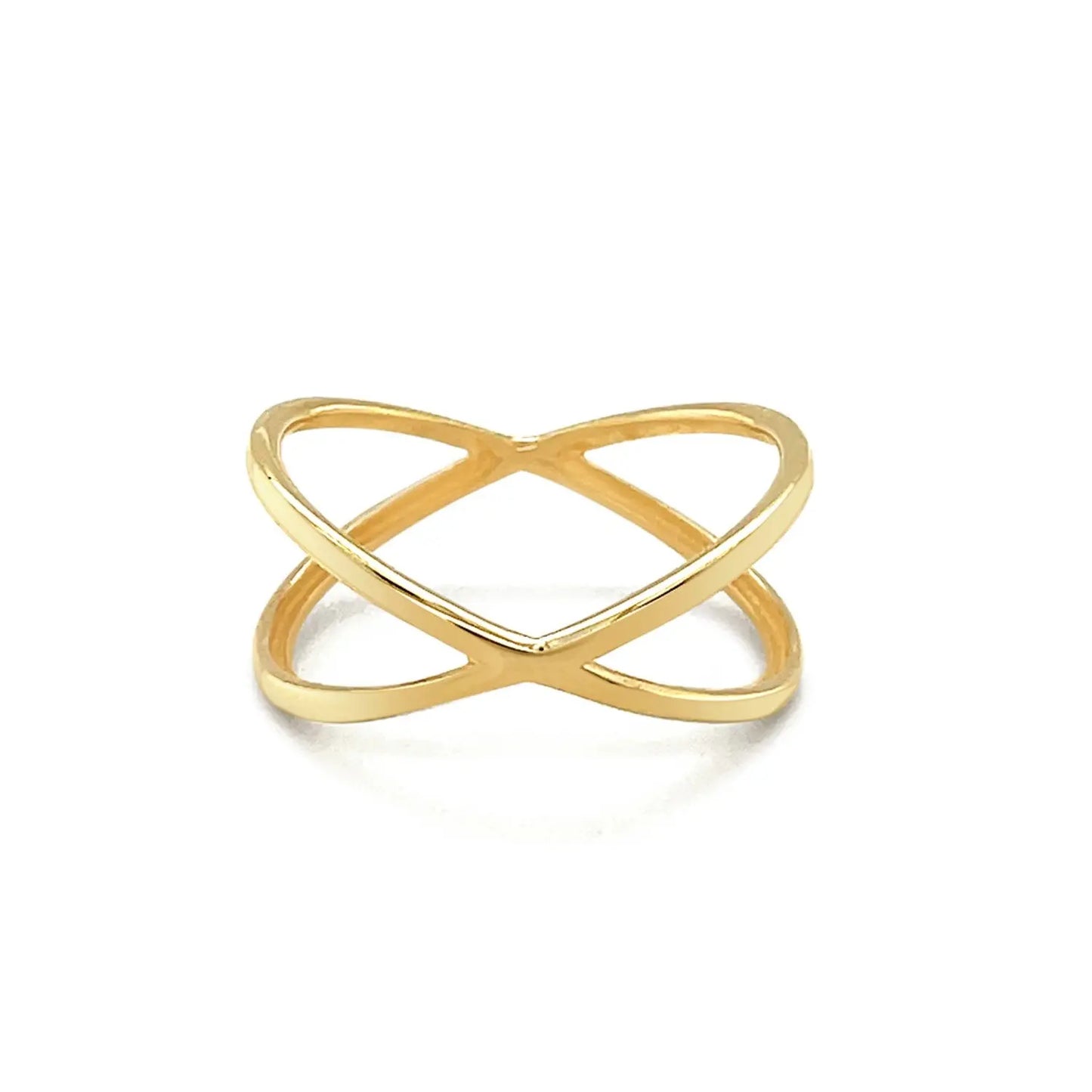14k Yellow Gold Polished X Profile Ring RCJ Rings CELESTIA LUXE JEWELLERS