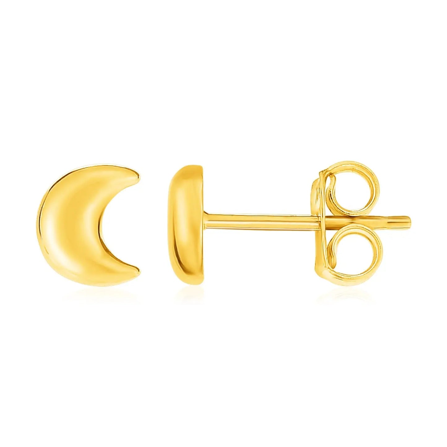 14k Yellow Gold Post Earrings with Moons RCJ Earrings CELESTIA LUXE JEWELLERS