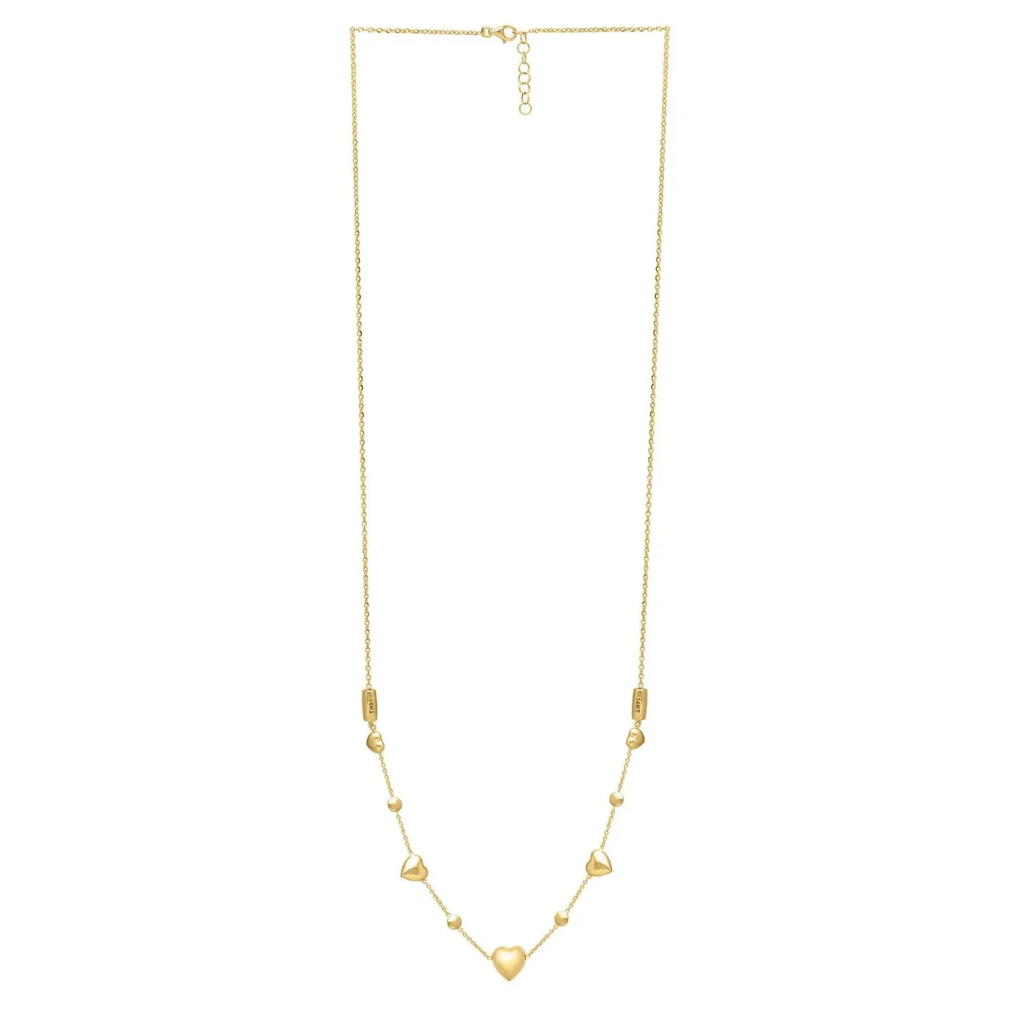 14k Yellow Gold Puff Heart Adjustable Necklace RCJ Necklaces CELESTIA LUXE JEWELLERS