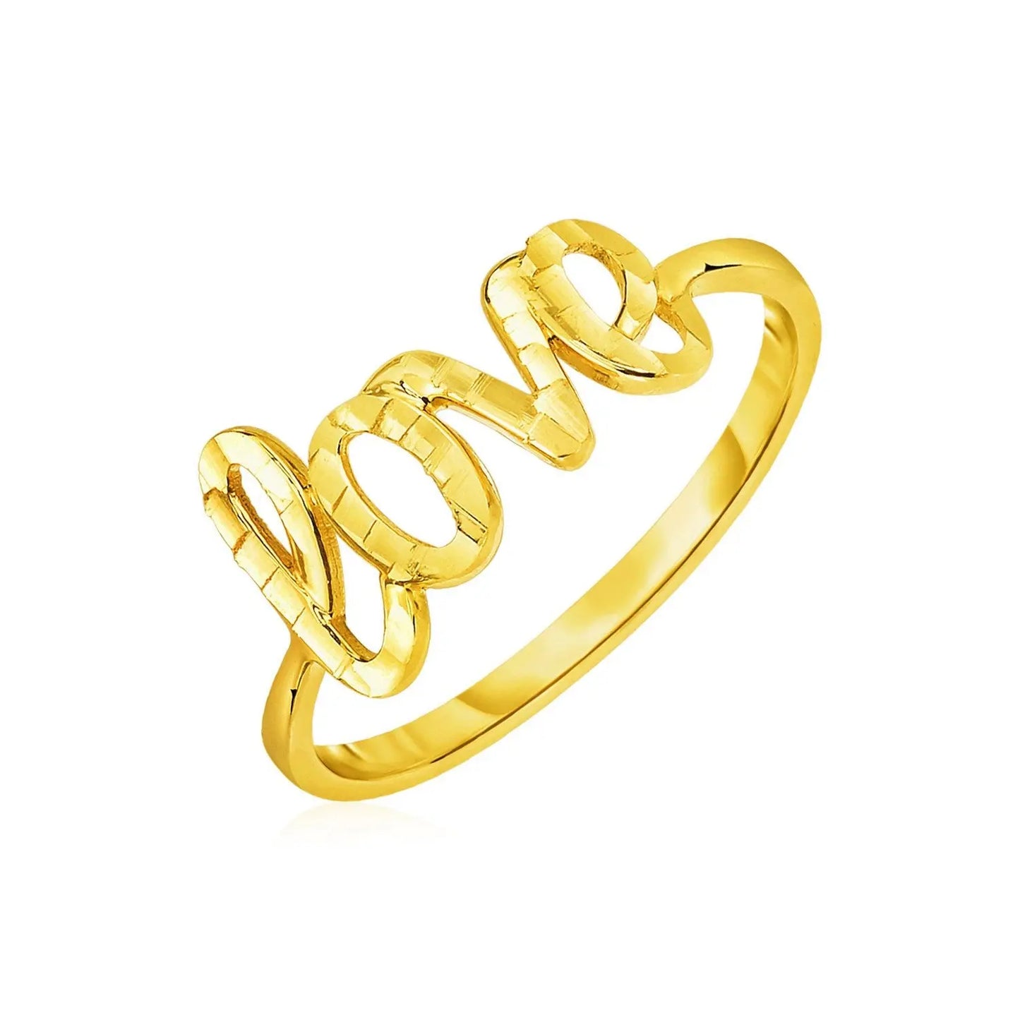 14k Yellow Gold Ring with Love RCJ Rings CELESTIA LUXE JEWELLERS
