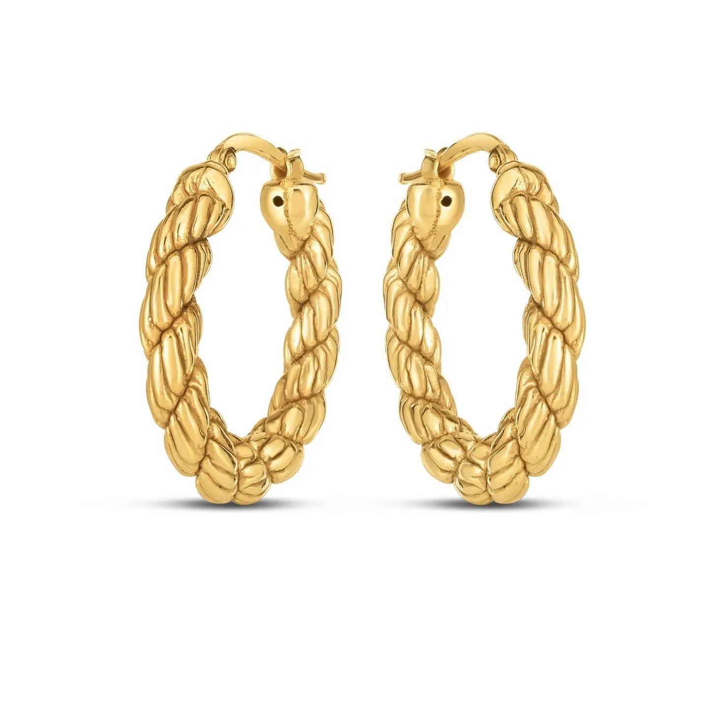 14k Yellow Gold Rope Hoop Earrings RCJ Earrings CELESTIA LUXE JEWELLERS