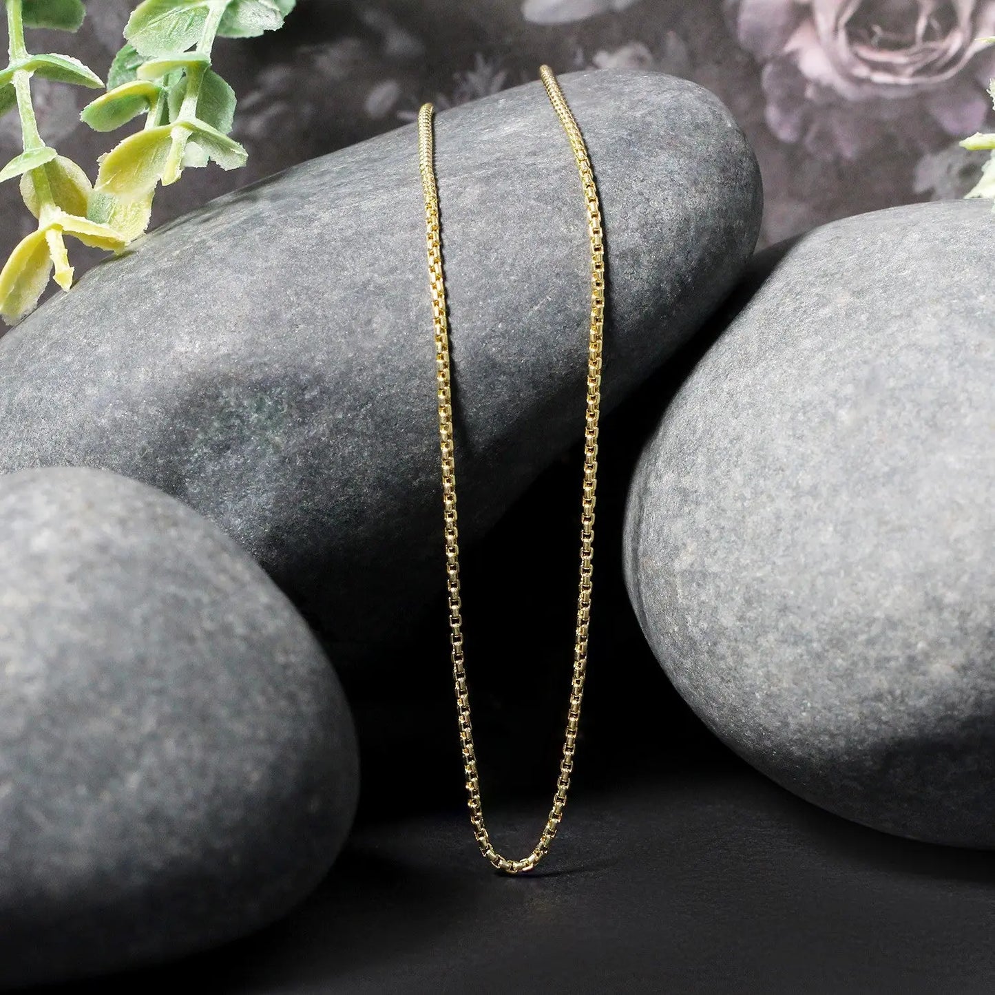 14k Yellow Gold Round Box Chain (1.3 mm) RCJ Chains CELESTIA LUXE JEWELLERS