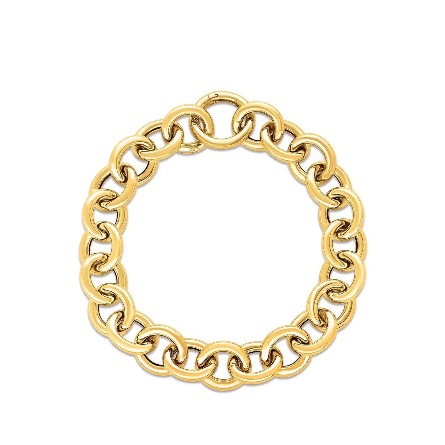 14k Yellow Gold Round Link Bracelet (11.60 mm) RCJ Bracelets CELESTIA LUXE JEWELLERS