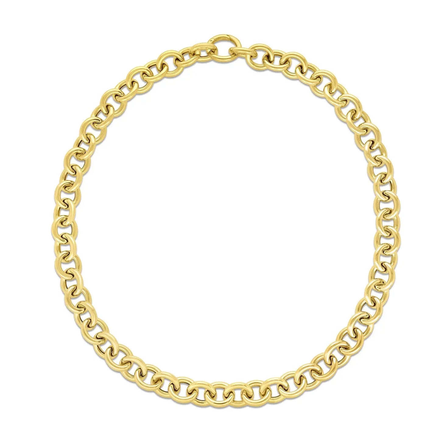 14k Yellow Gold Round Link Chain Necklace RCJ Necklaces CELESTIA LUXE JEWELLERS