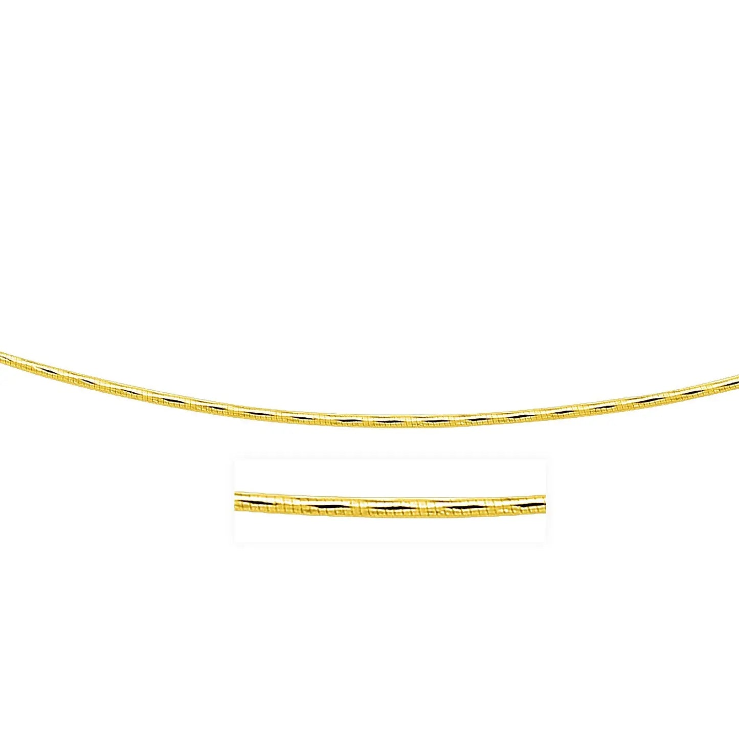 14k Yellow Gold Round Omega Necklace with Diamond Cuts (1.5 mm) RCJ Necklaces CELESTIA LUXE JEWELLERS