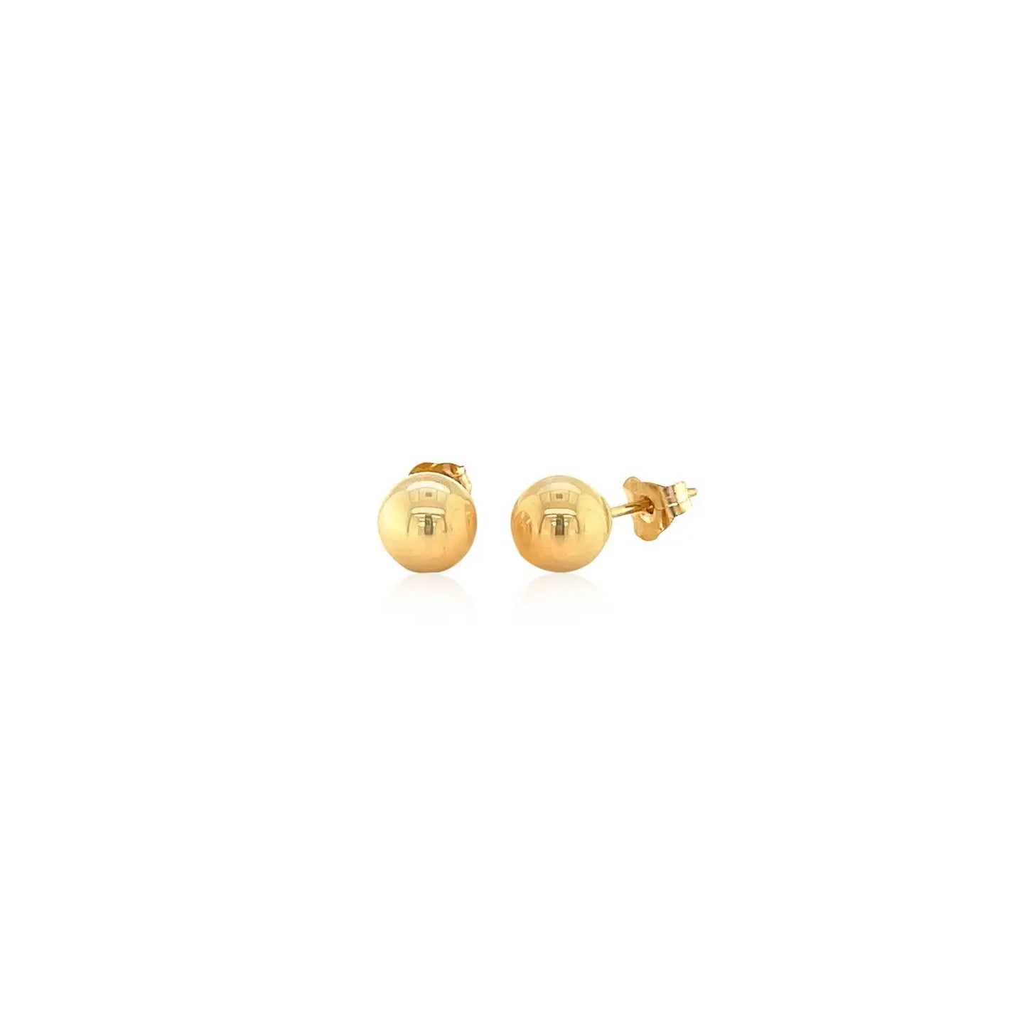 14k Yellow Gold Round Stud Earrings (6.0 mm) RCJ Earrings CELESTIA LUXE JEWELLERS