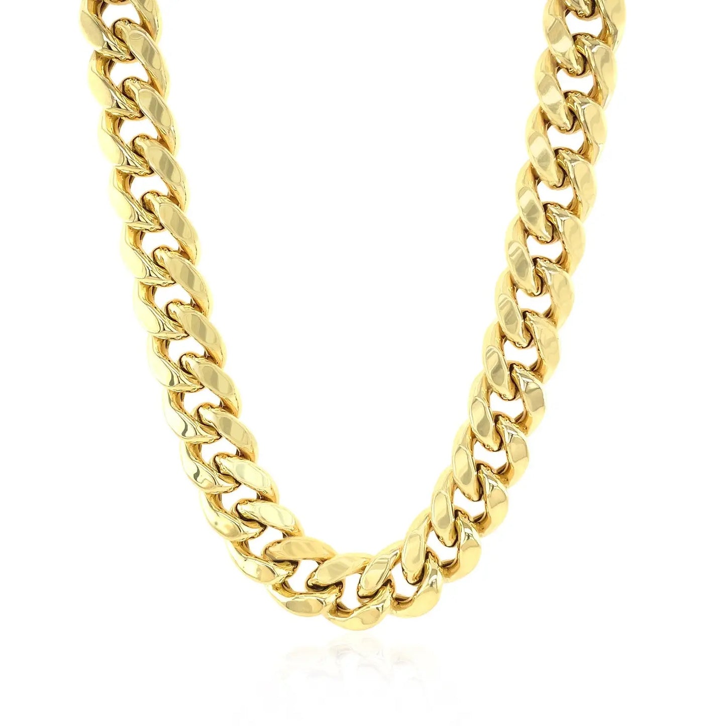 14k Yellow Gold Semi Solid Miami Cuban Chain (10.70 mm) RCJ Chains CELESTIA LUXE JEWELLERS