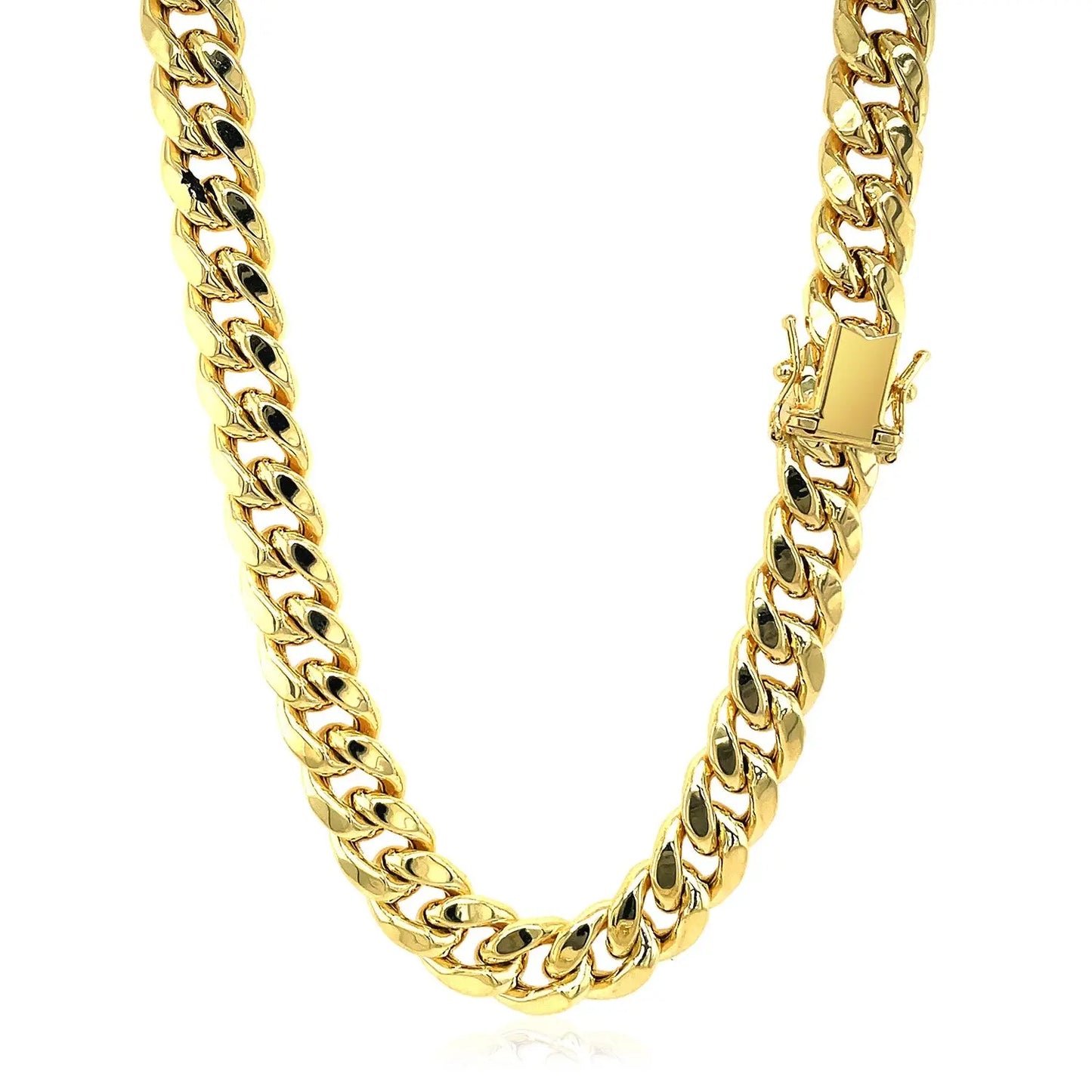 14k Yellow Gold Semi Solid Miami Cuban Chain (9.10 mm) RCJ Chains CELESTIA LUXE JEWELLERS