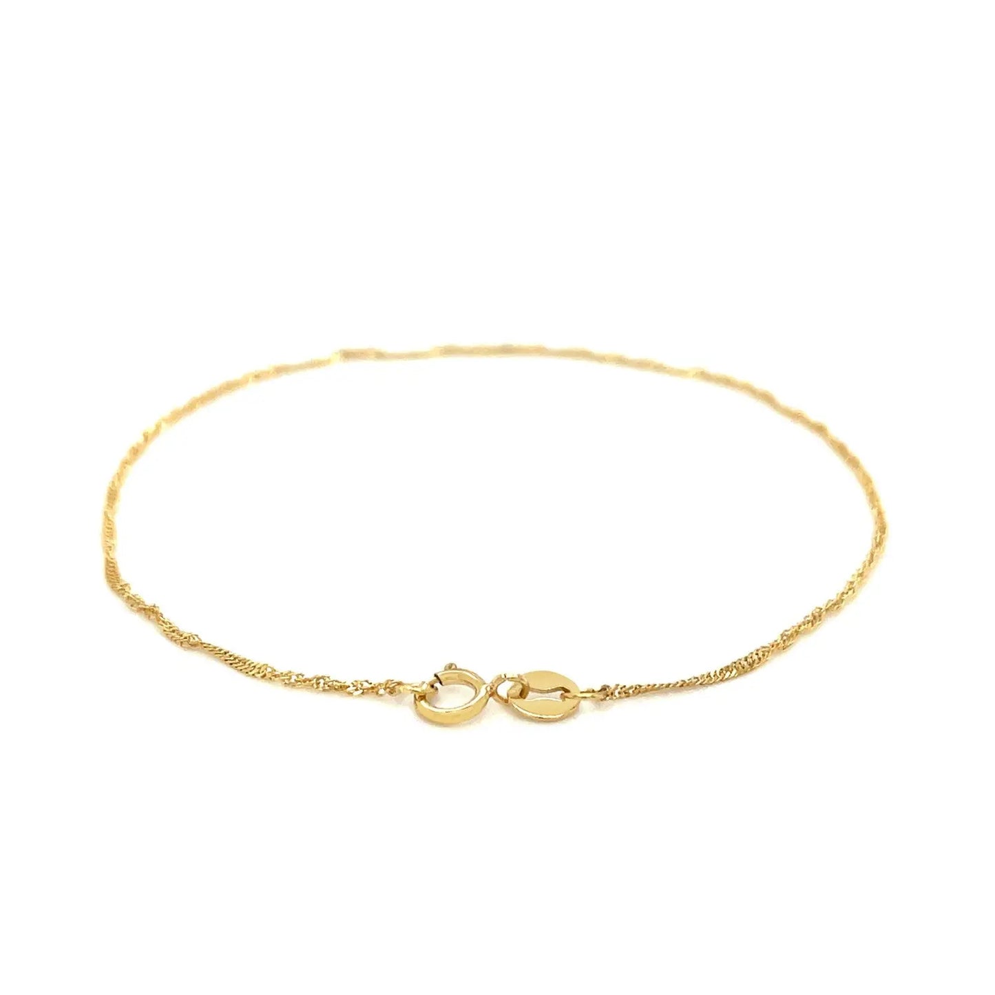 14k Yellow Gold Singapore Bracelet (1.10 mm) RCJ Bracelets CELESTIA LUXE JEWELLERS