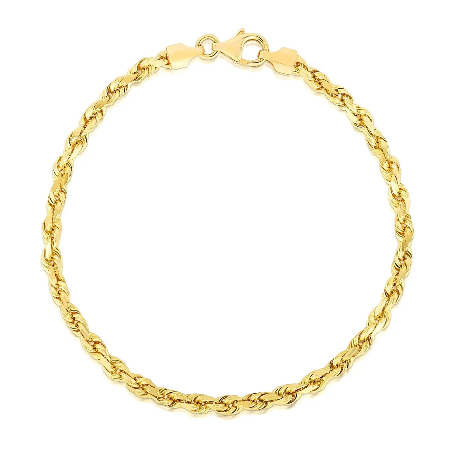 14k Yellow Gold Solid Diamond Cut Rope Bracelet (4.00 mm) RCJ Bracelets CELESTIA LUXE JEWELLERS