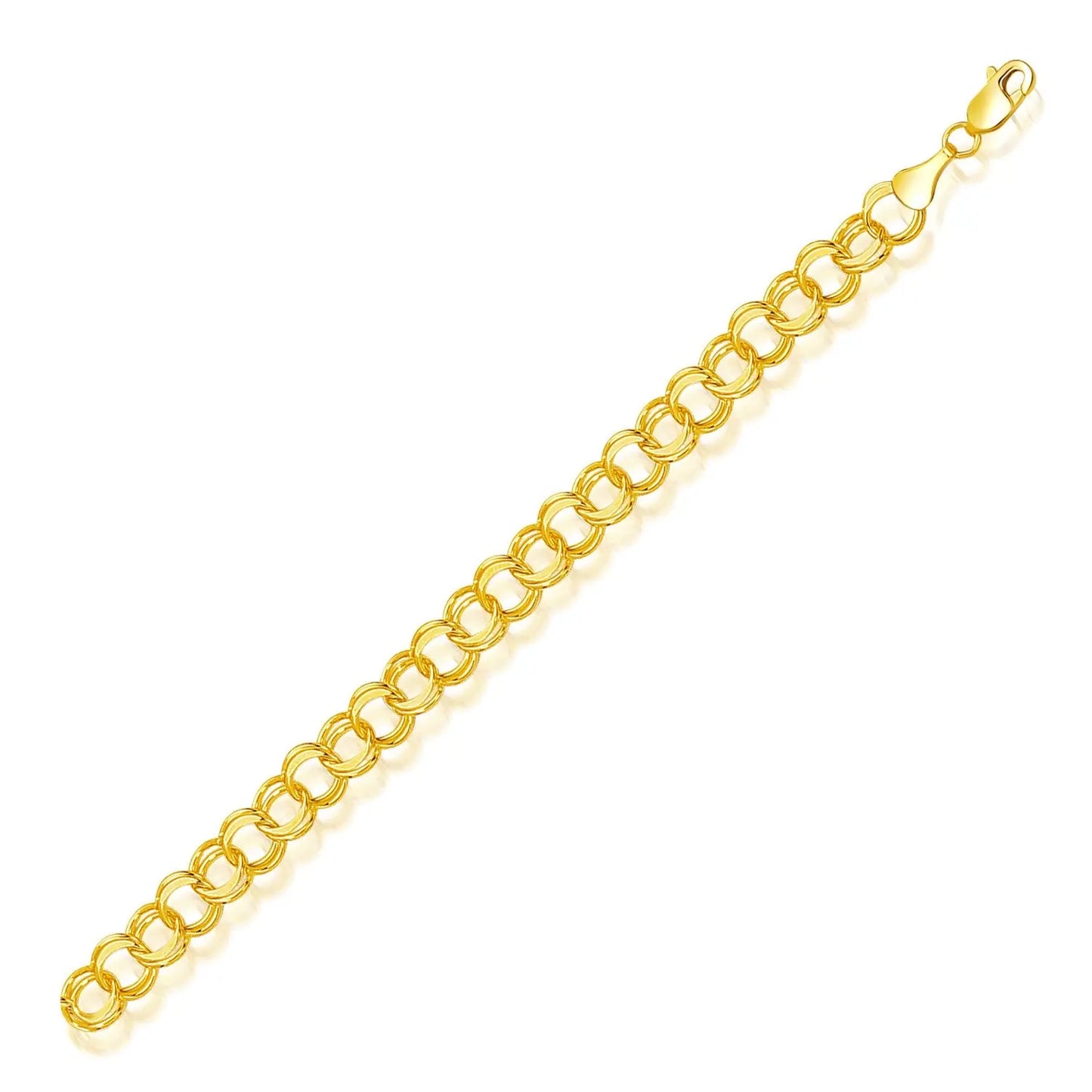 14k Yellow Gold Solid Double Link Charm Bracelet (7.00 mm) RCJ Bracelets CELESTIA LUXE JEWELLERS