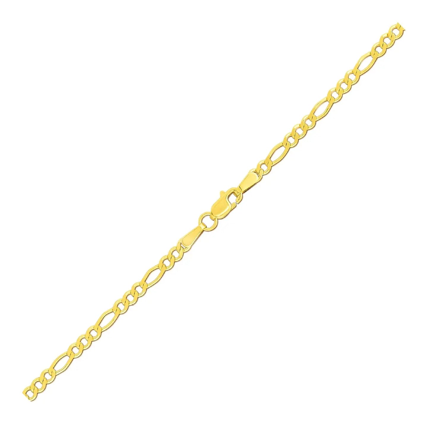 14k Yellow Gold Solid Figaro Bracelet (2.80 mm) RCJ Bracelets CELESTIA LUXE JEWELLERS
