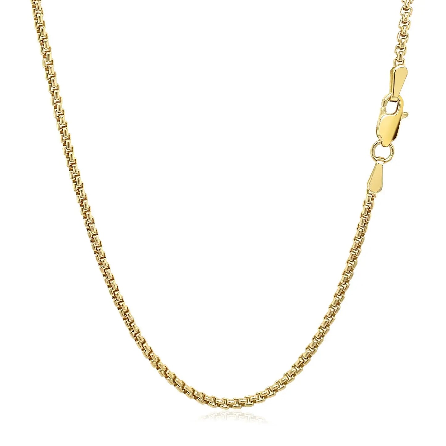 14k Yellow Gold Solid Round Box Chain (1.6 mm) RCJ Chains CELESTIA LUXE JEWELLERS