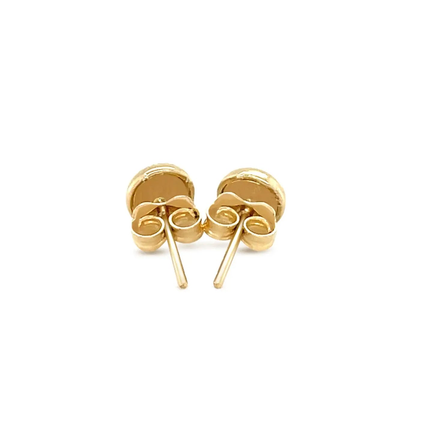 14k Yellow Gold Textured Circle Post Earrings RCJ Earrings CELESTIA LUXE JEWELLERS