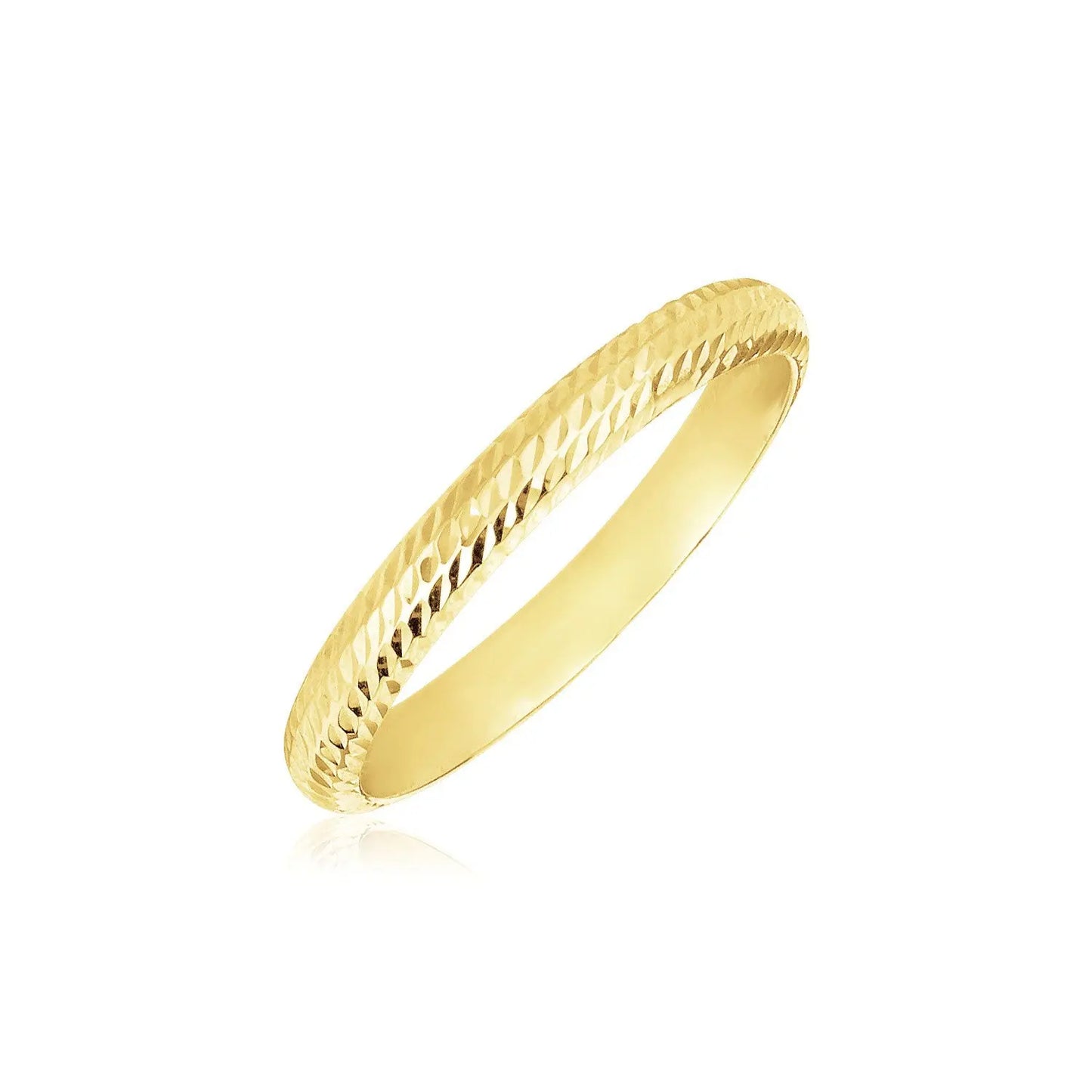 14k Yellow Gold Textured Comfort Fit Wedding Band(2.50 mm) RCJ Rings CELESTIA LUXE JEWELLERS