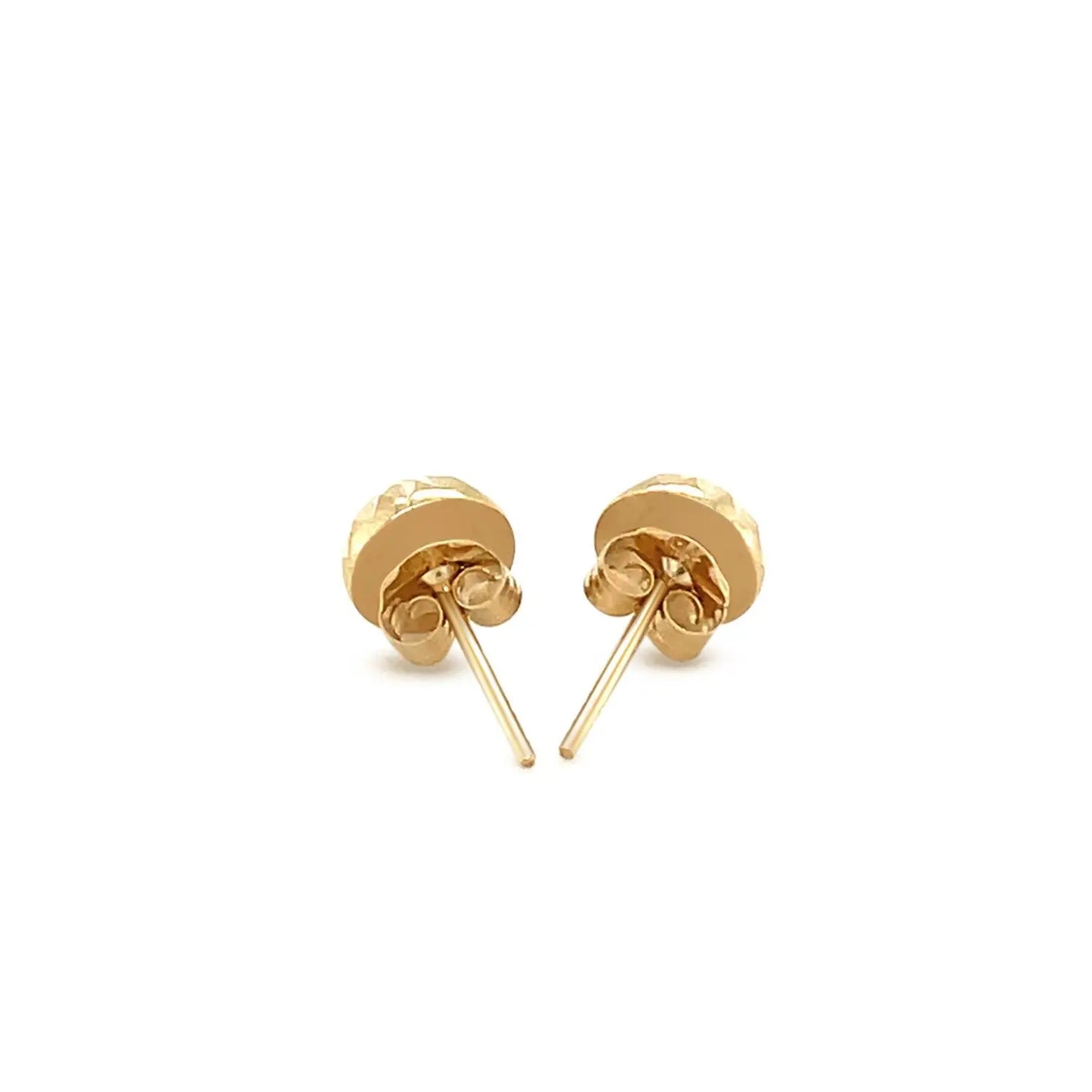 14k Yellow Gold Textured Flat Style Stud Earrings(6mm) RCJ Earrings CELESTIA LUXE JEWELLERS