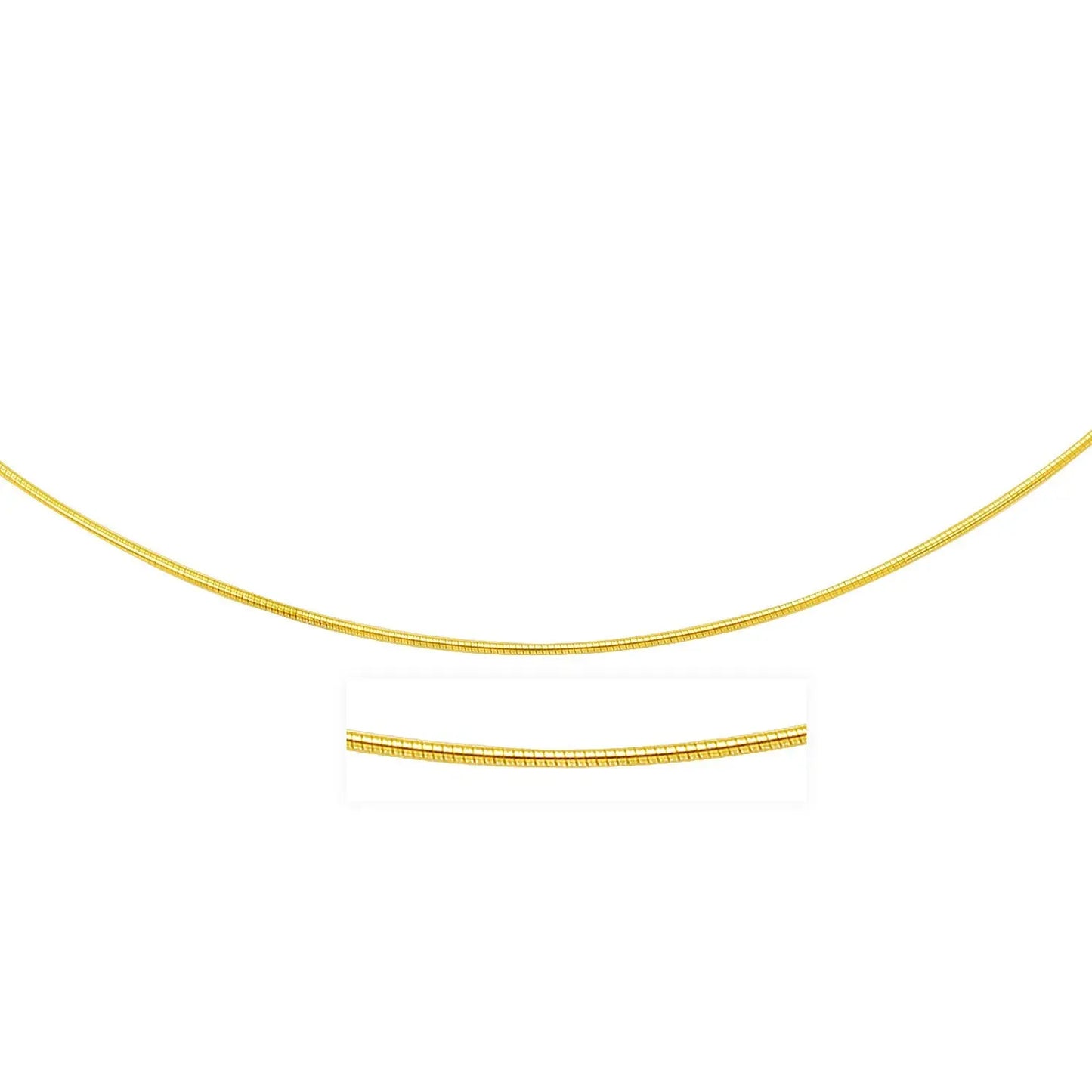 14k Yellow Gold Thin Motif Round Omega Necklace RCJ Necklaces CELESTIA LUXE JEWELLERS