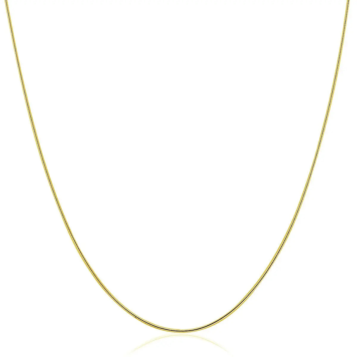 14k Yellow Gold Thin Motif Round Omega Necklace RCJ Necklaces CELESTIA LUXE JEWELLERS