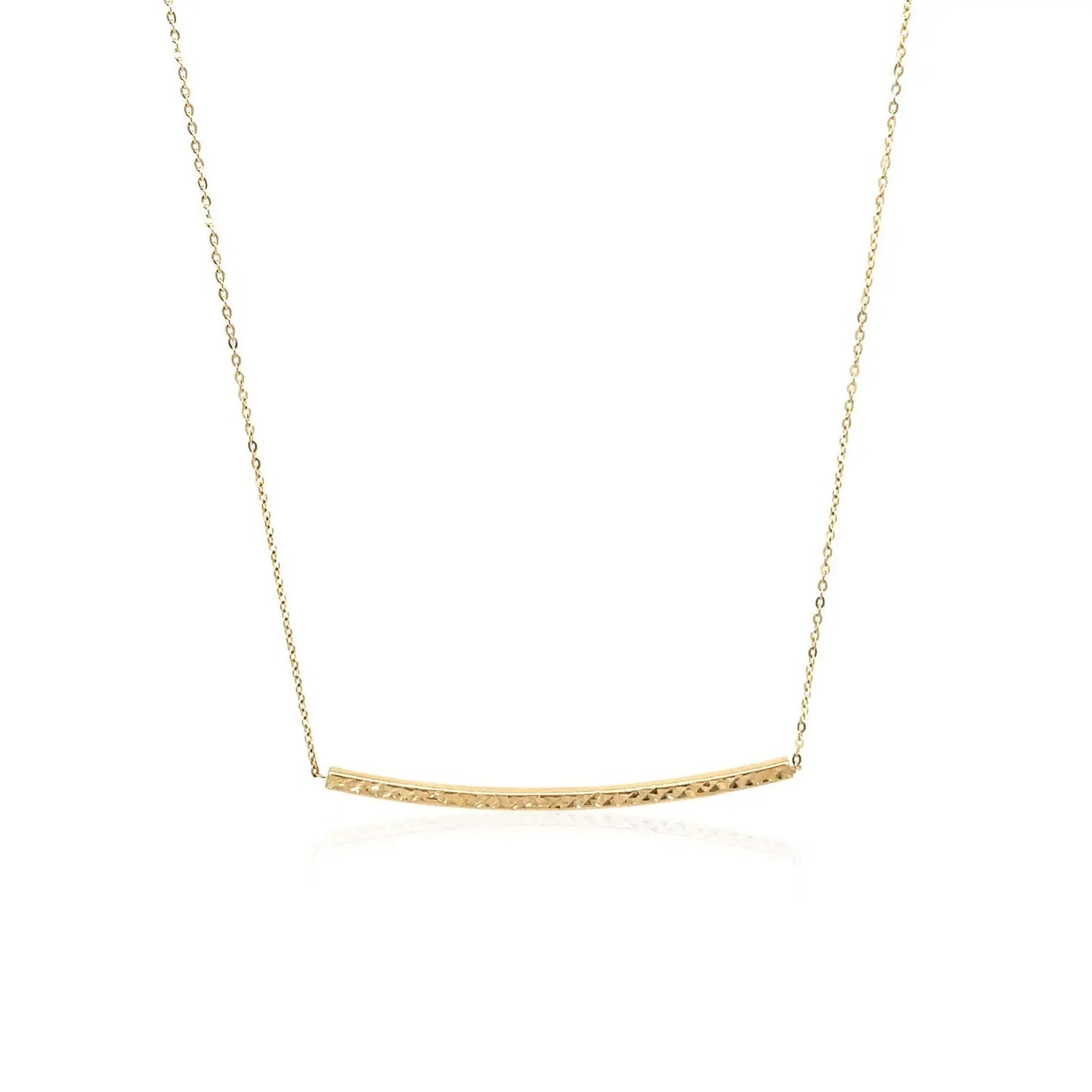 14k Yellow Gold Thin Textured Bar Necklace RCJ Necklaces CELESTIA LUXE JEWELLERS