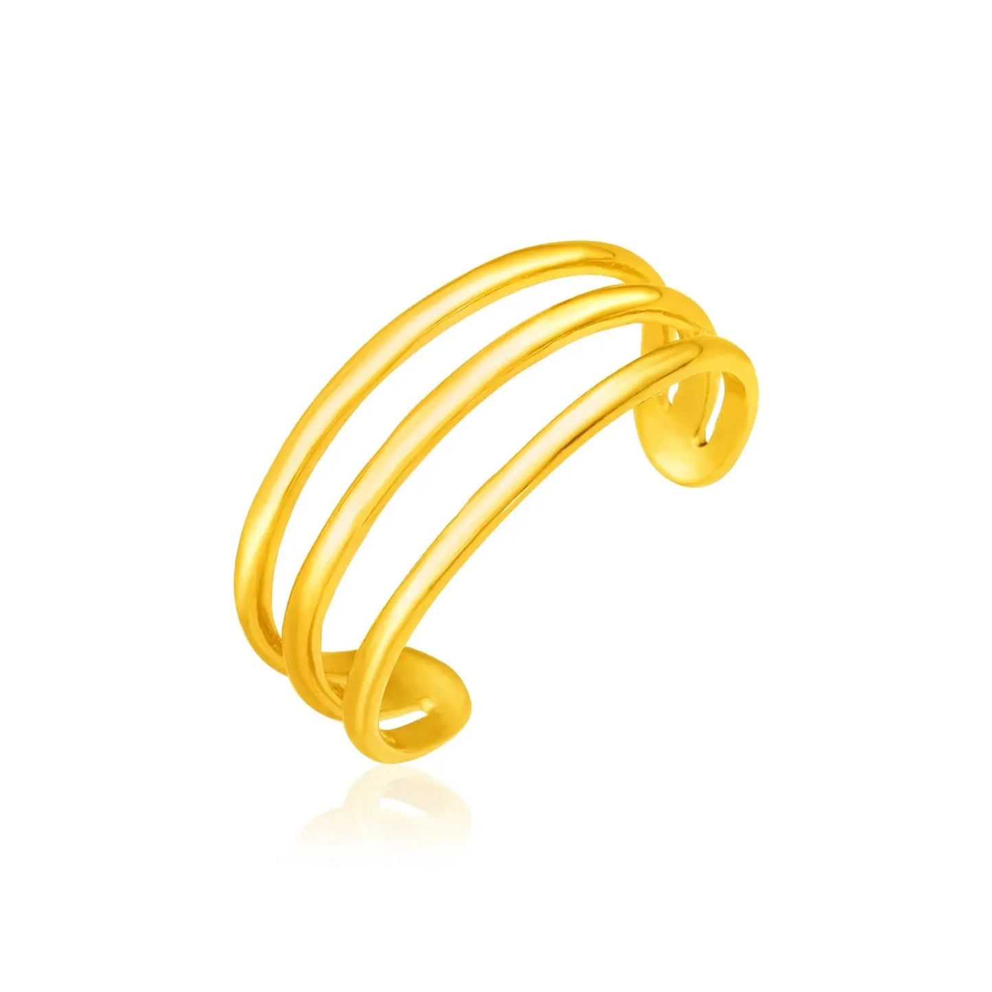 14k Yellow Gold Three Bar Toe Ring RCJ Toe Rings CELESTIA LUXE JEWELLERS
