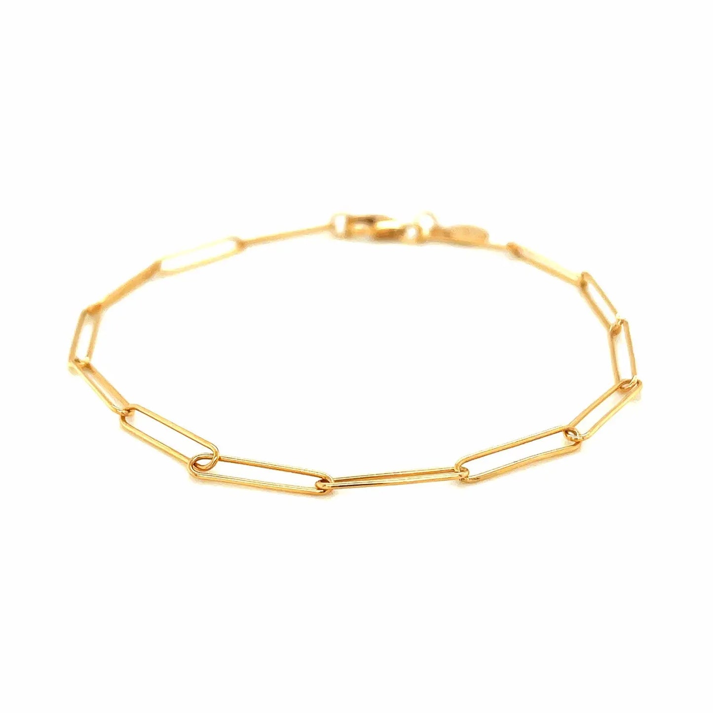 14k Yellow Gold Wire Paperclip Bracelet (2.70 mm) RCJ Bracelets CELESTIA LUXE JEWELLERS