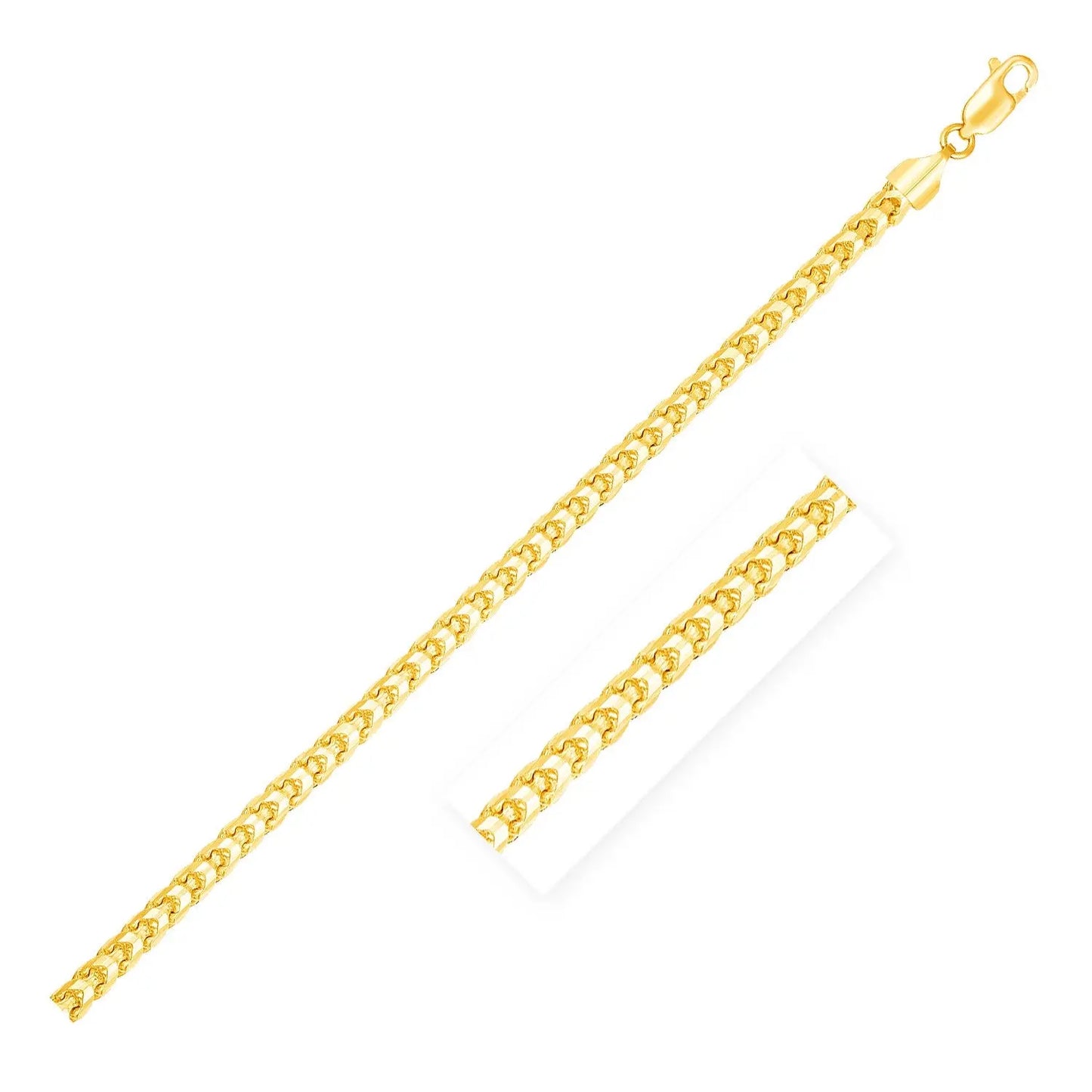 14k Yellow Solid Gold Diamond Cut Round Franco Chain (4.60 mm) RCJ Chains CELESTIA LUXE JEWELLERS