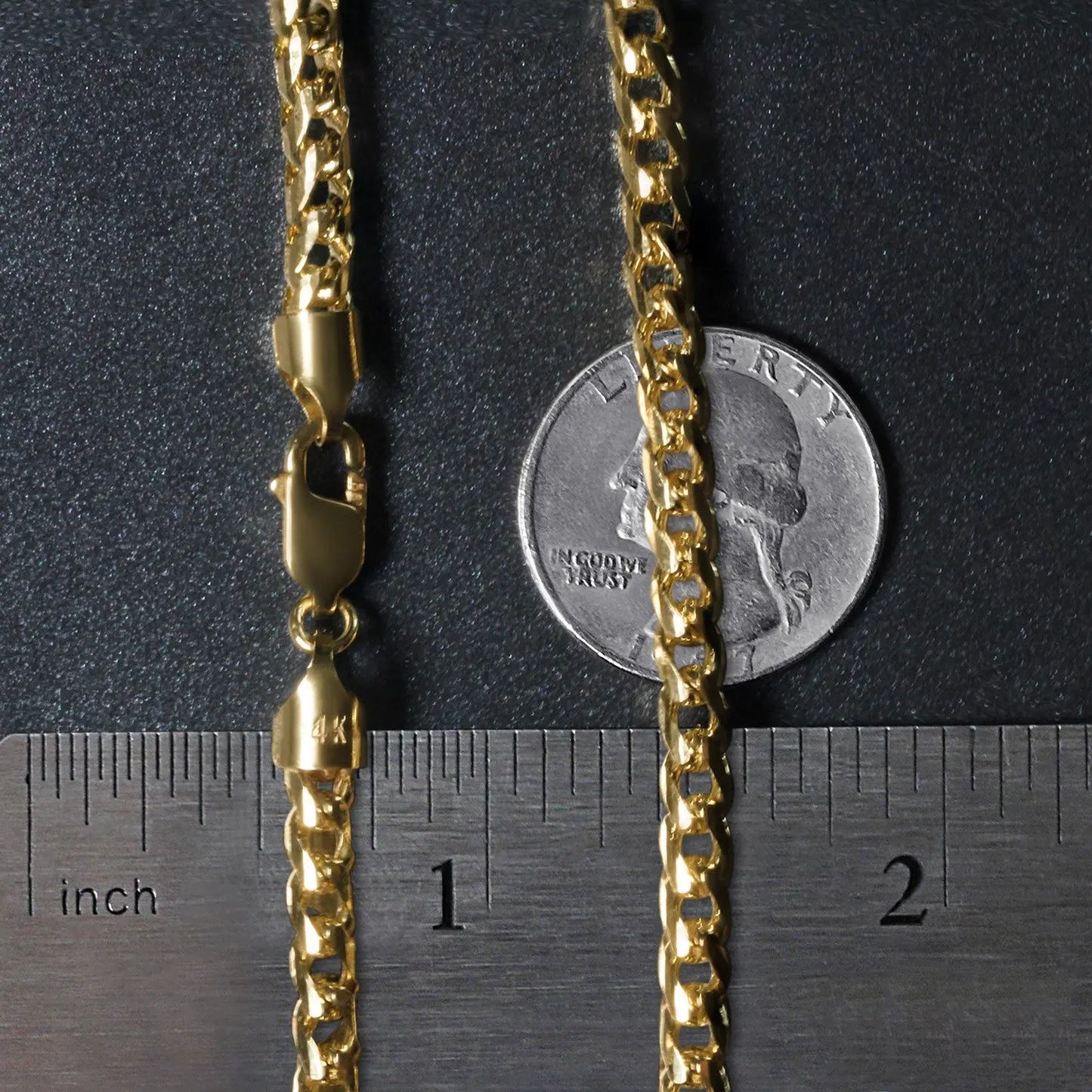 14k Yellow Solid Gold Diamond Cut Round Franco Chain (4.60 mm) RCJ Chains CELESTIA LUXE JEWELLERS