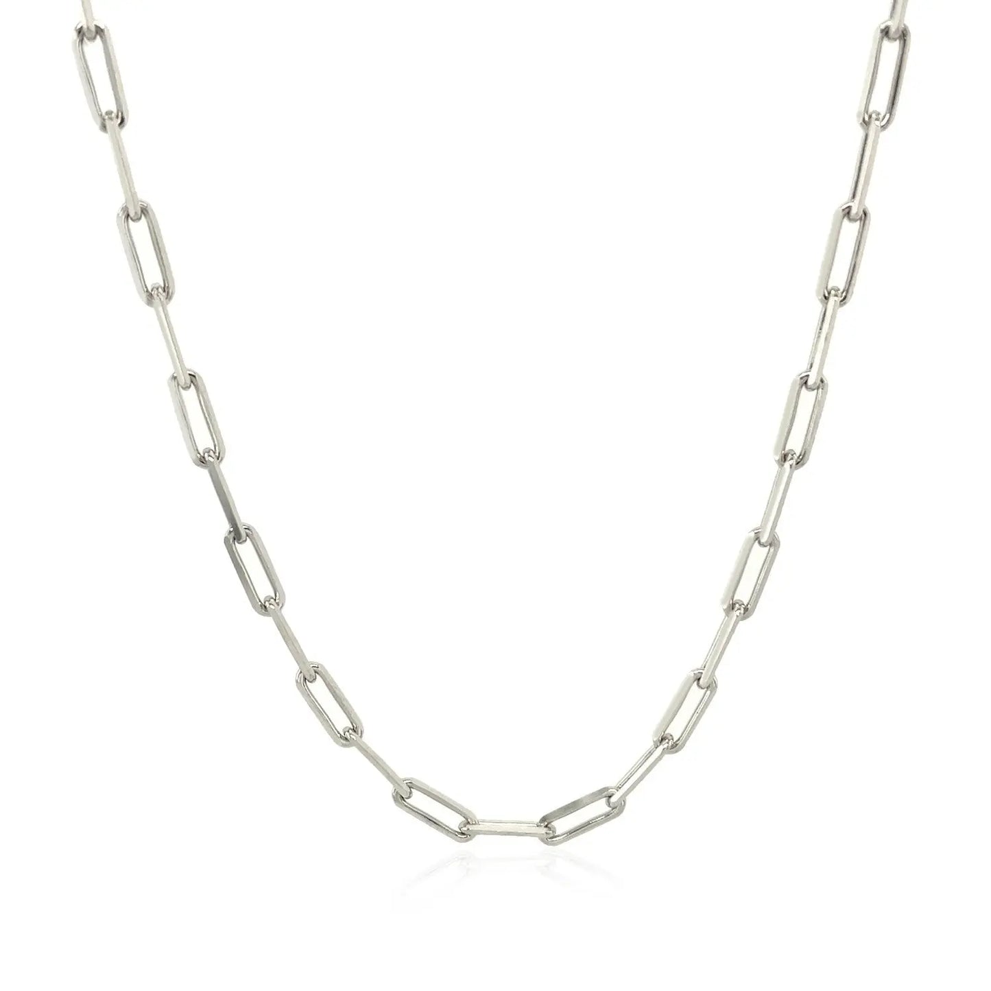 18K White Gold Paperclip Chain (2.50 mm) RCJ Chains CELESTIA LUXE JEWELLERS