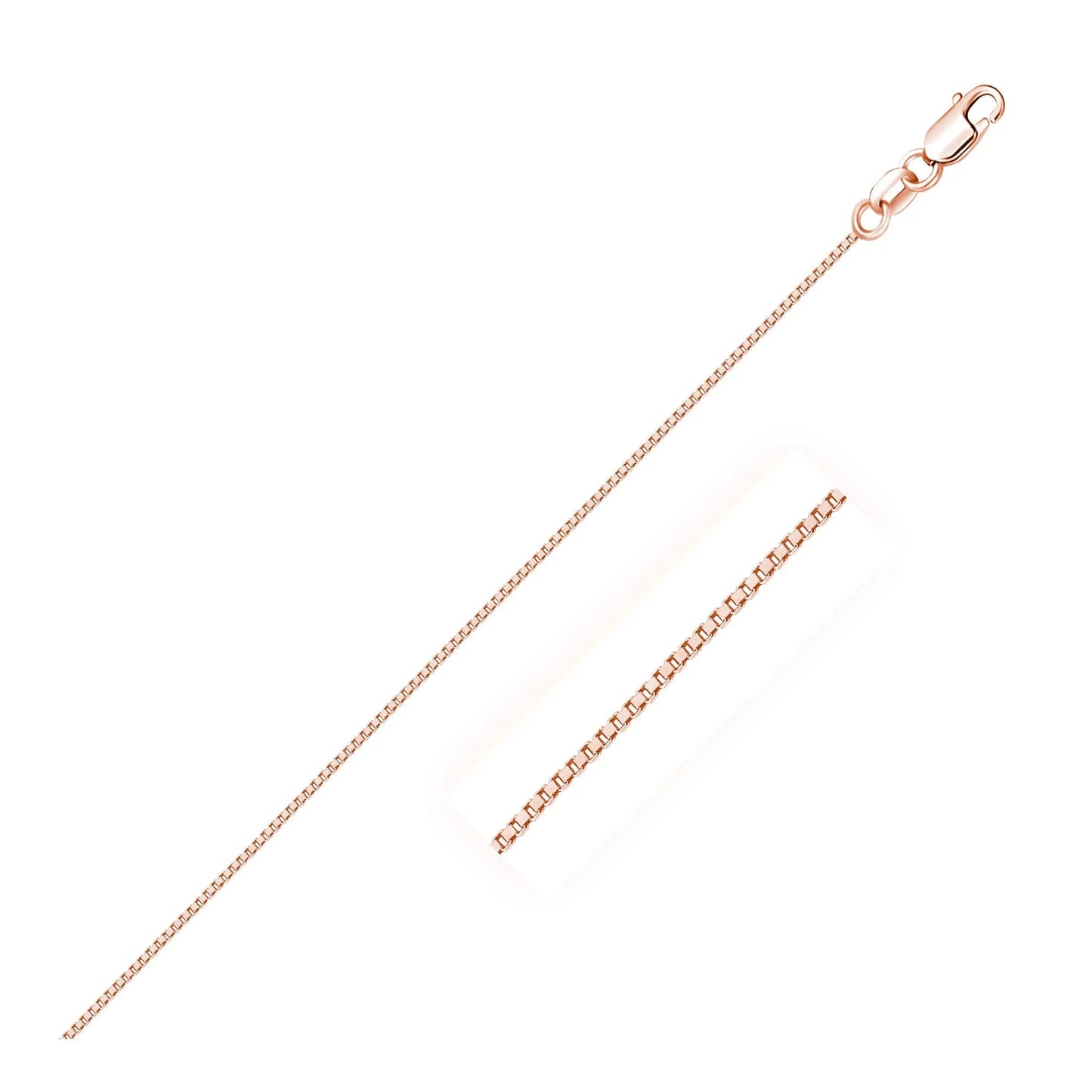 18k Rose Gold Classic Box Chain (0.60 mm) RCJ Chains CELESTIA LUXE JEWELLERS