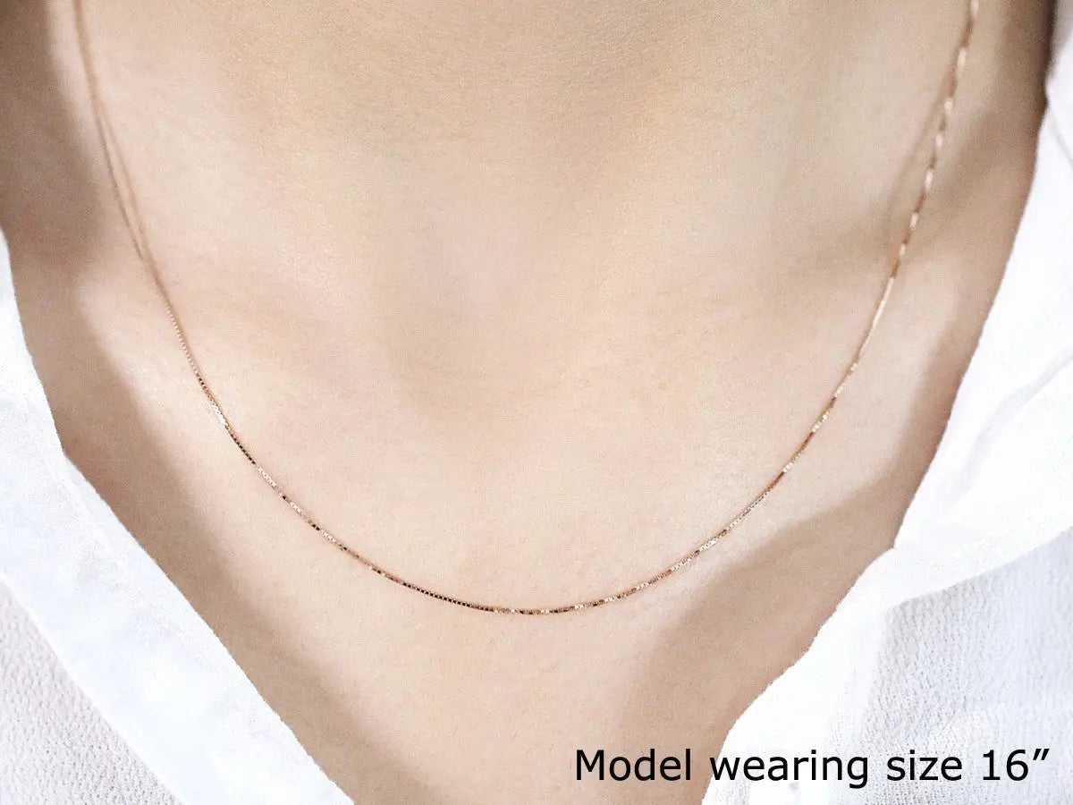 18k Rose Gold Classic Box Chain (0.60 mm) RCJ Chains CELESTIA LUXE JEWELLERS