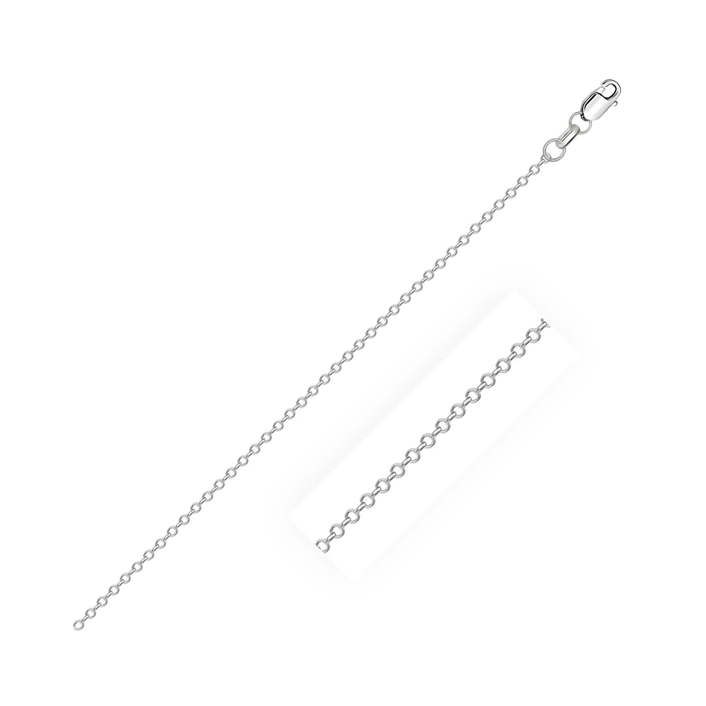 18k White Gold Diamond Cut Cable Link Chain (0.80 mm) RCJ Chains CELESTIA LUXE JEWELLERS