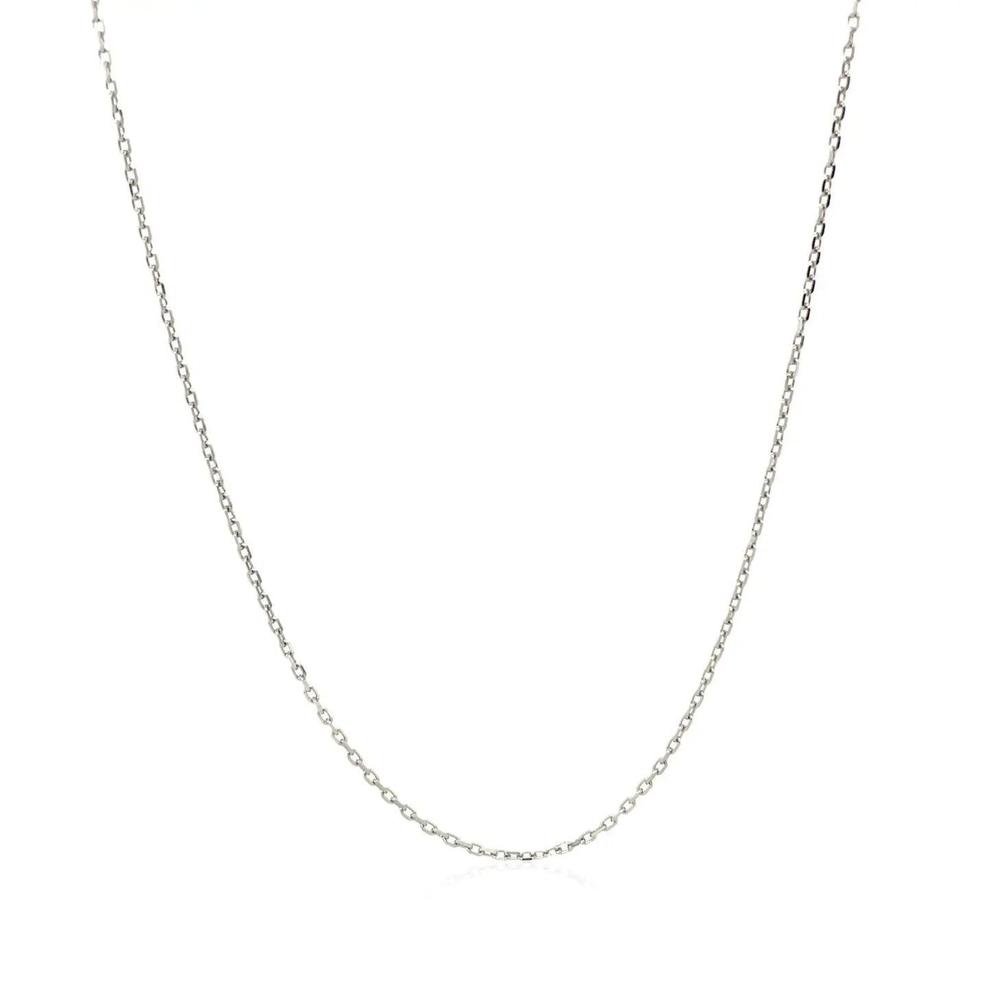 18k White Gold Diamond Cut Cable Link Chain (0.80 mm) RCJ Chains CELESTIA LUXE JEWELLERS