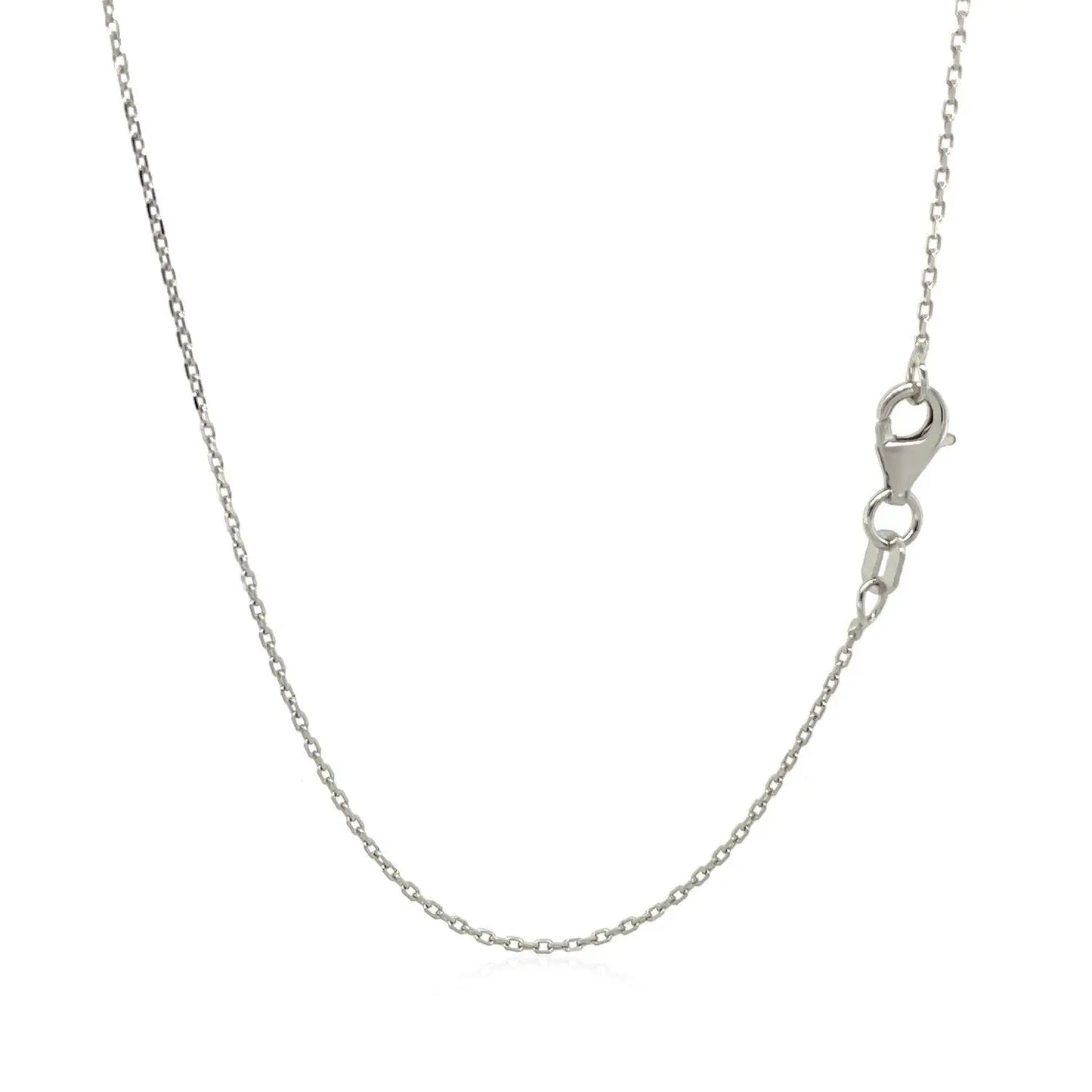 18k White Gold Diamond Cut Cable Link Chain (0.80 mm) RCJ Chains CELESTIA LUXE JEWELLERS