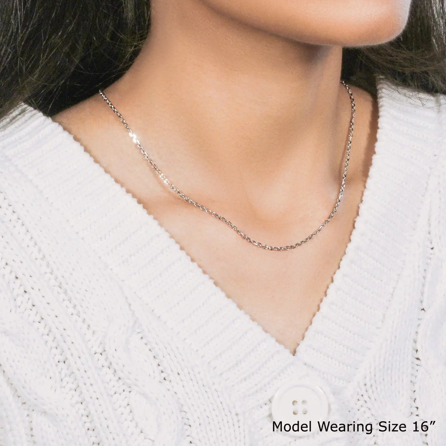 18k White Gold Diamond Cut Cable Link Chain (1.90 mm) RCJ Chains CELESTIA LUXE JEWELLERS