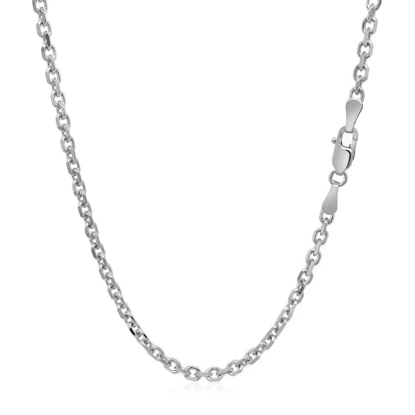 18k White Gold Diamond Cut Cable Link Chain (2.60 mm) RCJ Chains CELESTIA LUXE JEWELLERS