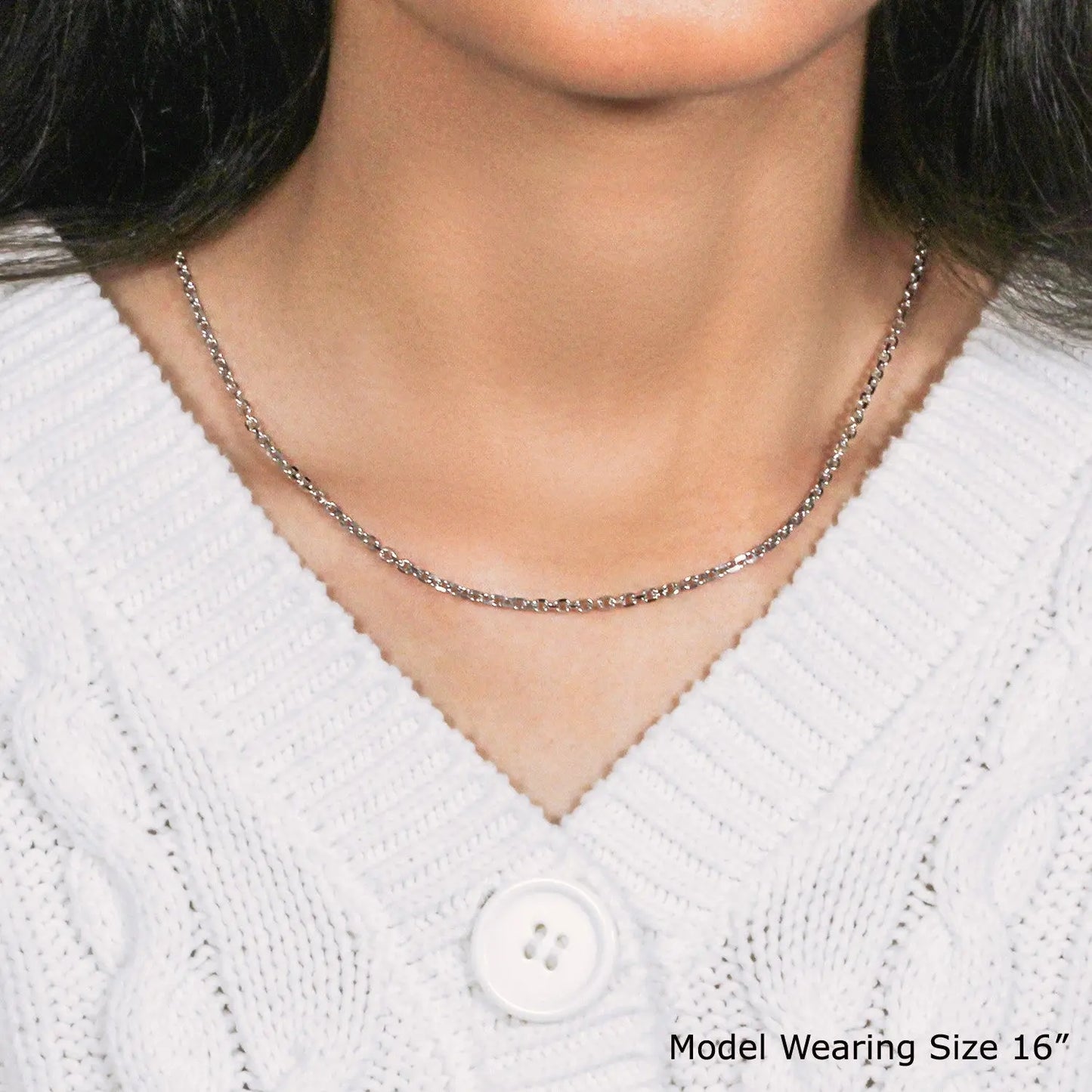 18k White Gold Diamond Cut Cable Link Chain (2.60 mm) RCJ Chains CELESTIA LUXE JEWELLERS