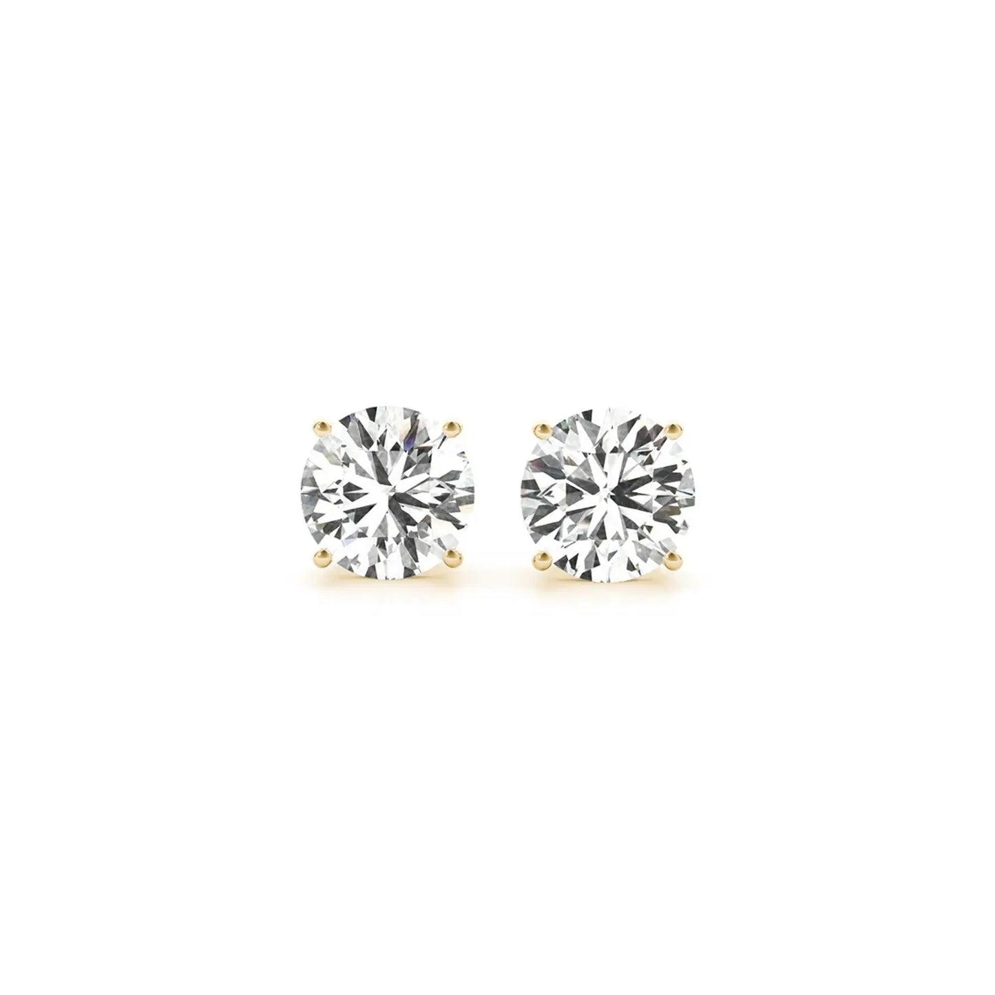 2 cttw Certified IGI Lab Grown Round Diamond Earrings 14k Yellow Gold (G/VS2) RCJ Earrings CELESTIA LUXE JEWELLERS