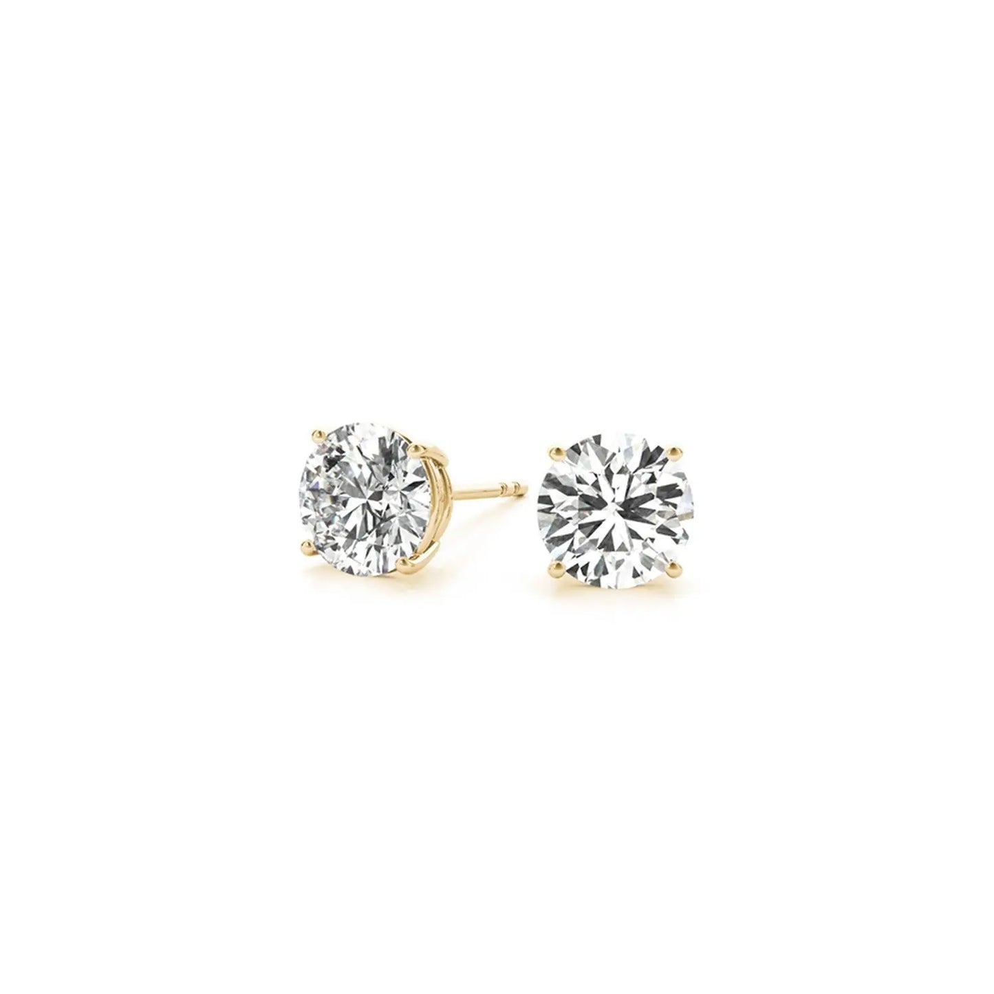 2 cttw Certified IGI Lab Grown Round Diamond Earrings 14k Yellow Gold (G/VS2) RCJ Earrings CELESTIA LUXE JEWELLERS