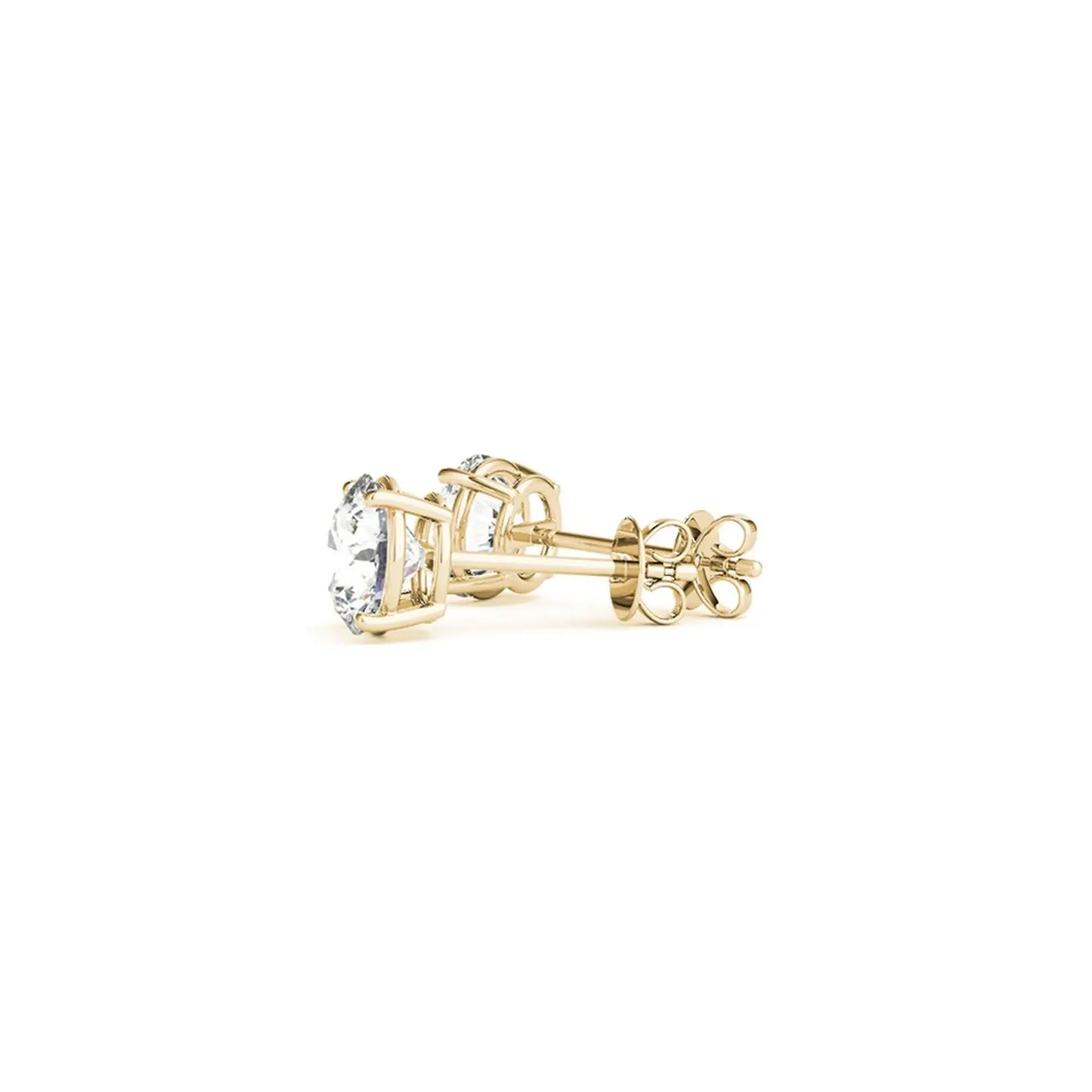 2 cttw Certified IGI Lab Grown Round Diamond Earrings 14k Yellow Gold (G/VS2) RCJ Earrings CELESTIA LUXE JEWELLERS