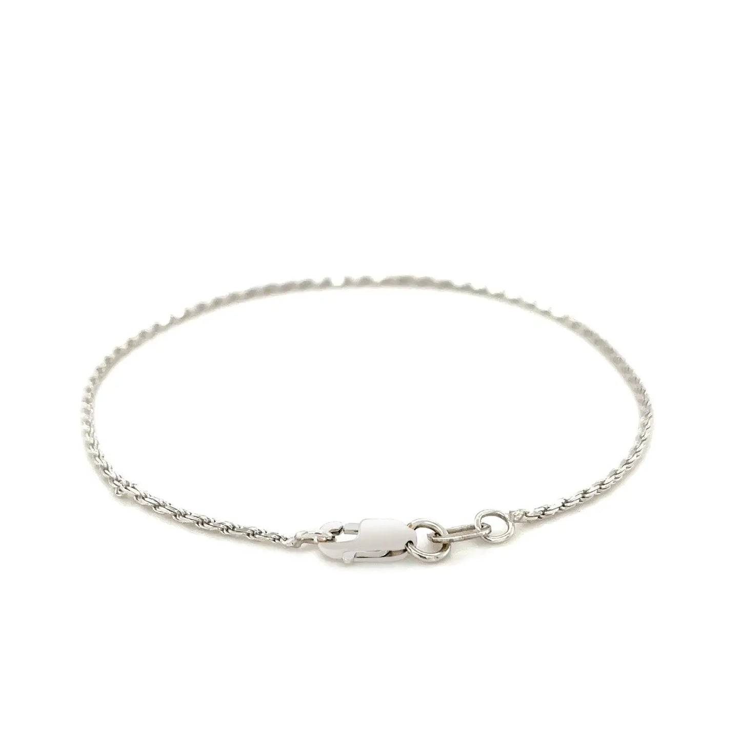 2.0mm 14k White Gold Diamond Cut Rope Anklet RCJ Anklets CELESTIA LUXE JEWELLERS
