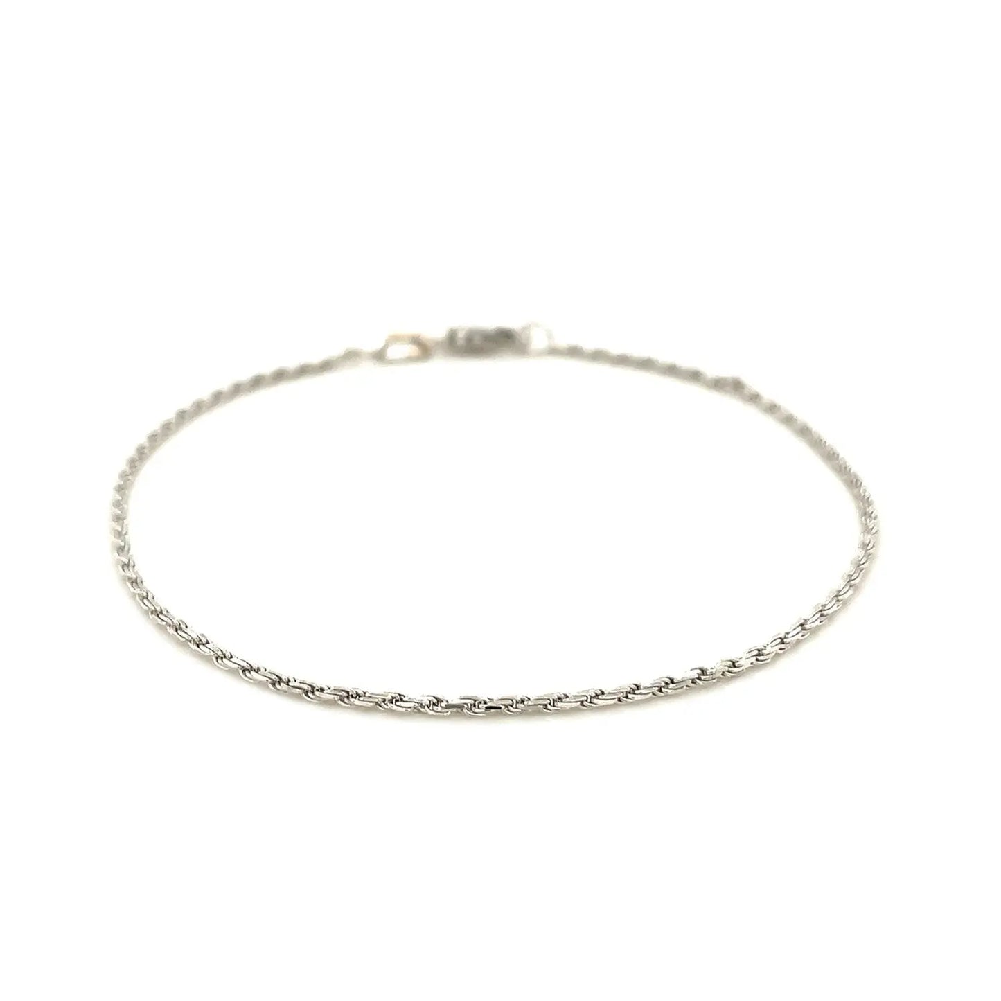 2.0mm 14k White Gold Diamond Cut Rope Anklet RCJ Anklets CELESTIA LUXE JEWELLERS