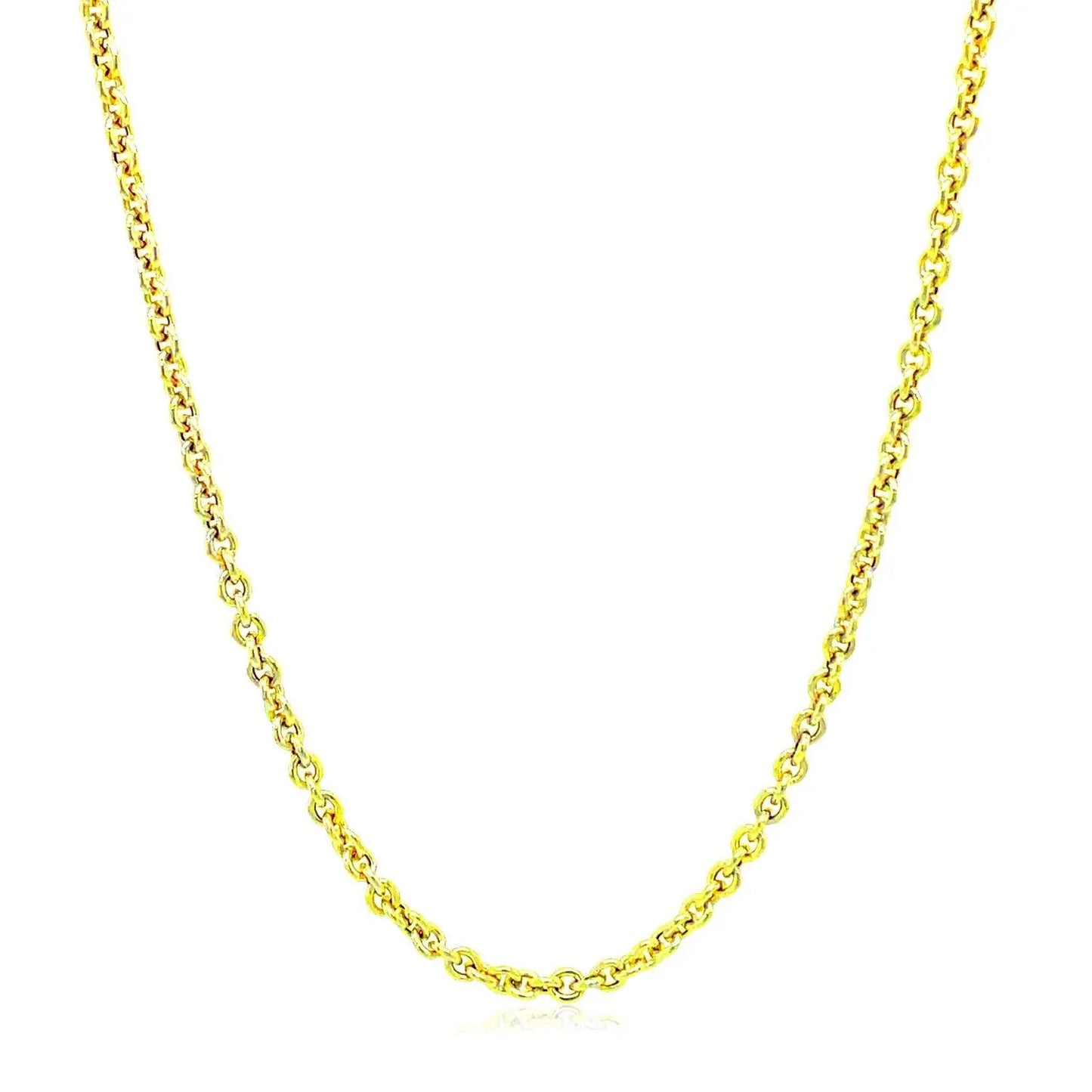 2.2mm 14K Yellow Gold Forsantina Lite Cable Link Chain RCJ Chains CELESTIA LUXE JEWELLERS
