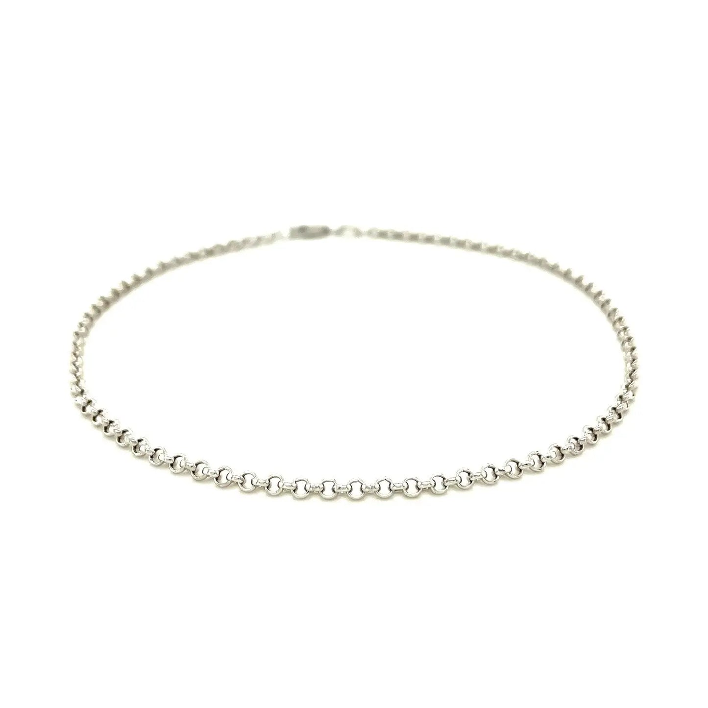 2.3mm 10k White Gold Rolo Anklet RCJ Anklets CELESTIA LUXE JEWELLERS