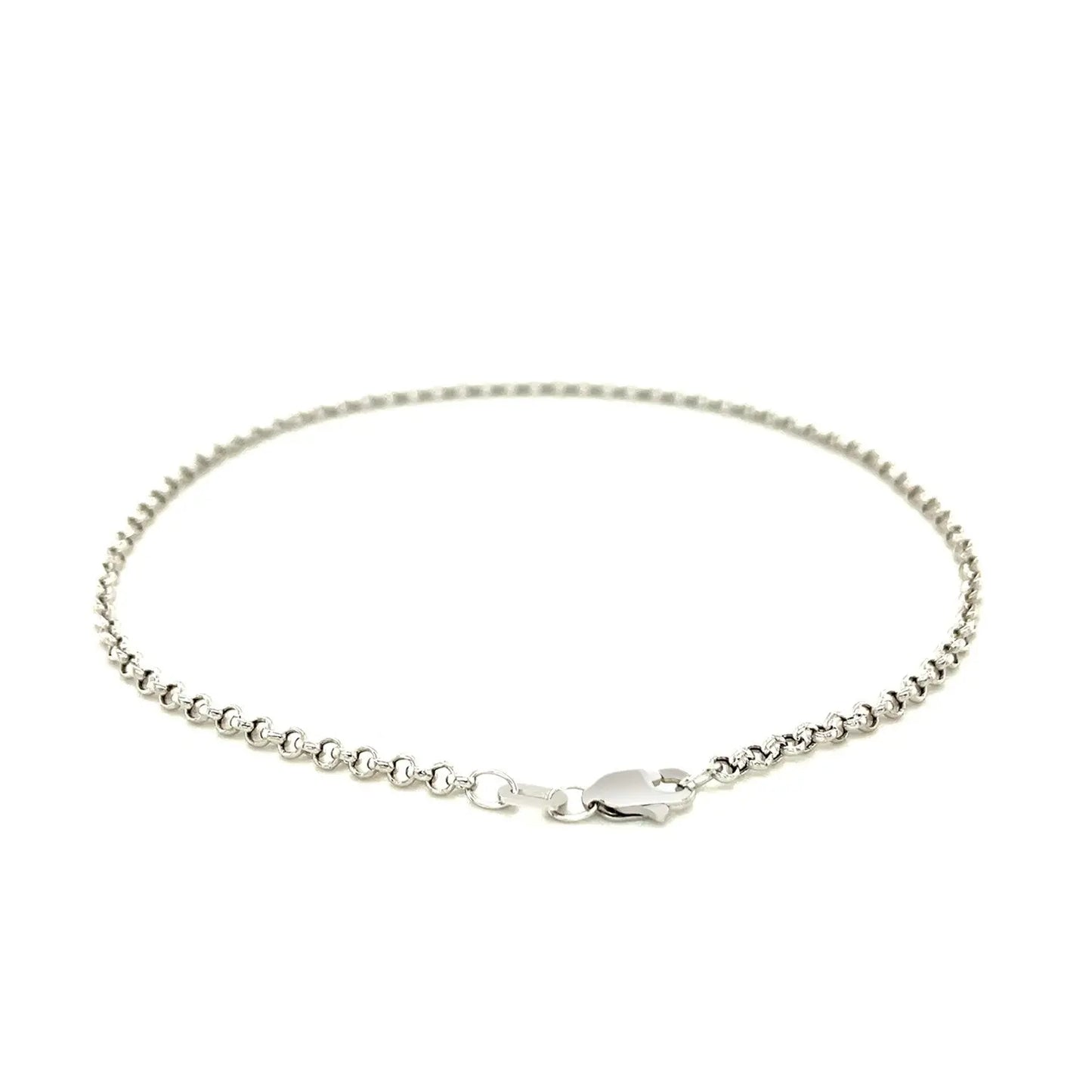 2.3mm 10k White Gold Rolo Anklet RCJ Anklets CELESTIA LUXE JEWELLERS