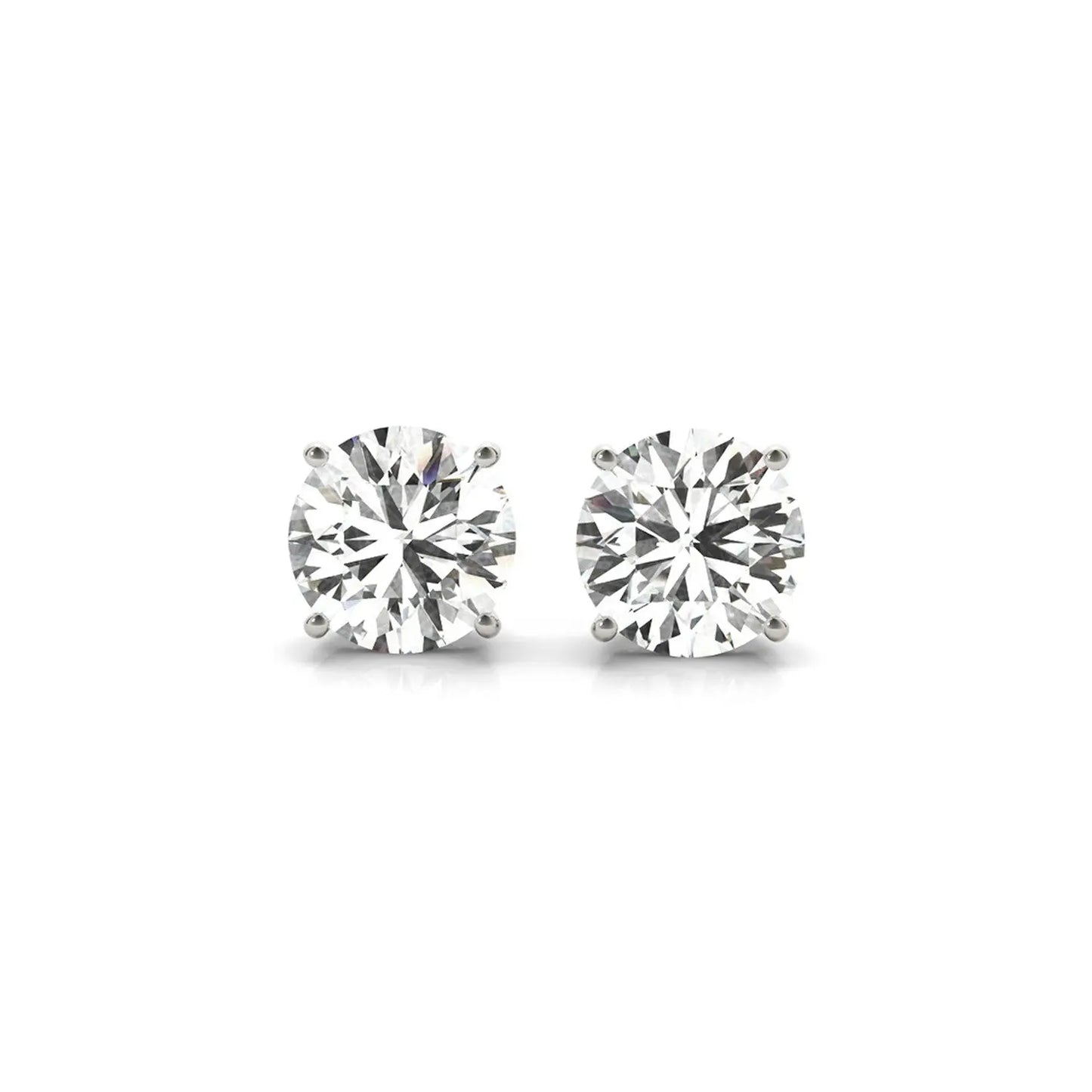 4 cttw Certified IGI Lab Grown Round Diamond Stud Earrings 14k White Gold(G/VS2) RCJ Earrings CELESTIA LUXE JEWELLERS