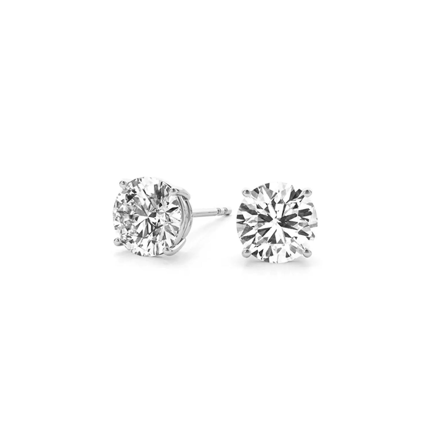 4 cttw Certified IGI Lab Grown Round Diamond Stud Earrings 14k White Gold(G/VS2) RCJ Earrings CELESTIA LUXE JEWELLERS