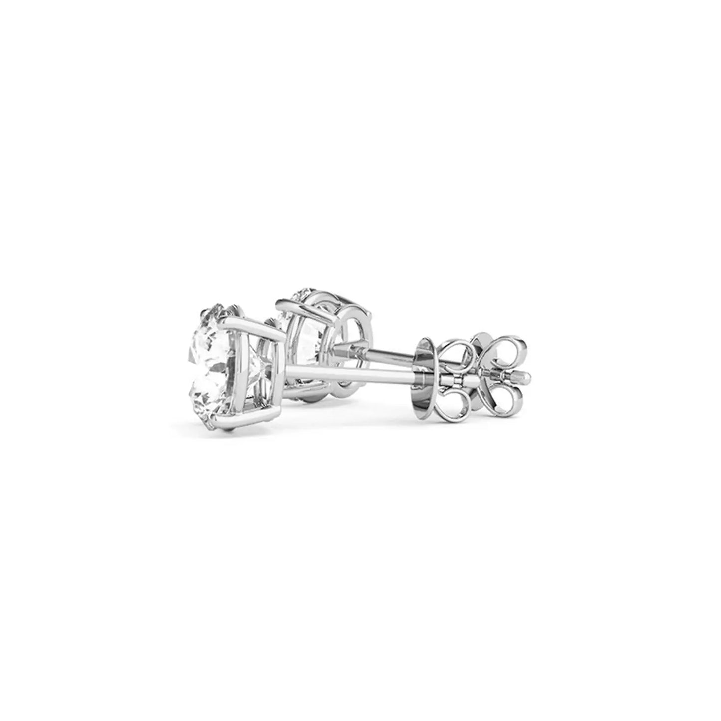 4 cttw Certified IGI Lab Grown Round Diamond Stud Earrings 14k White Gold(G/VS2) RCJ Earrings CELESTIA LUXE JEWELLERS